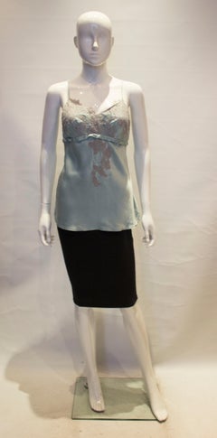 Vintage Silk Cami Top with Lace Detail