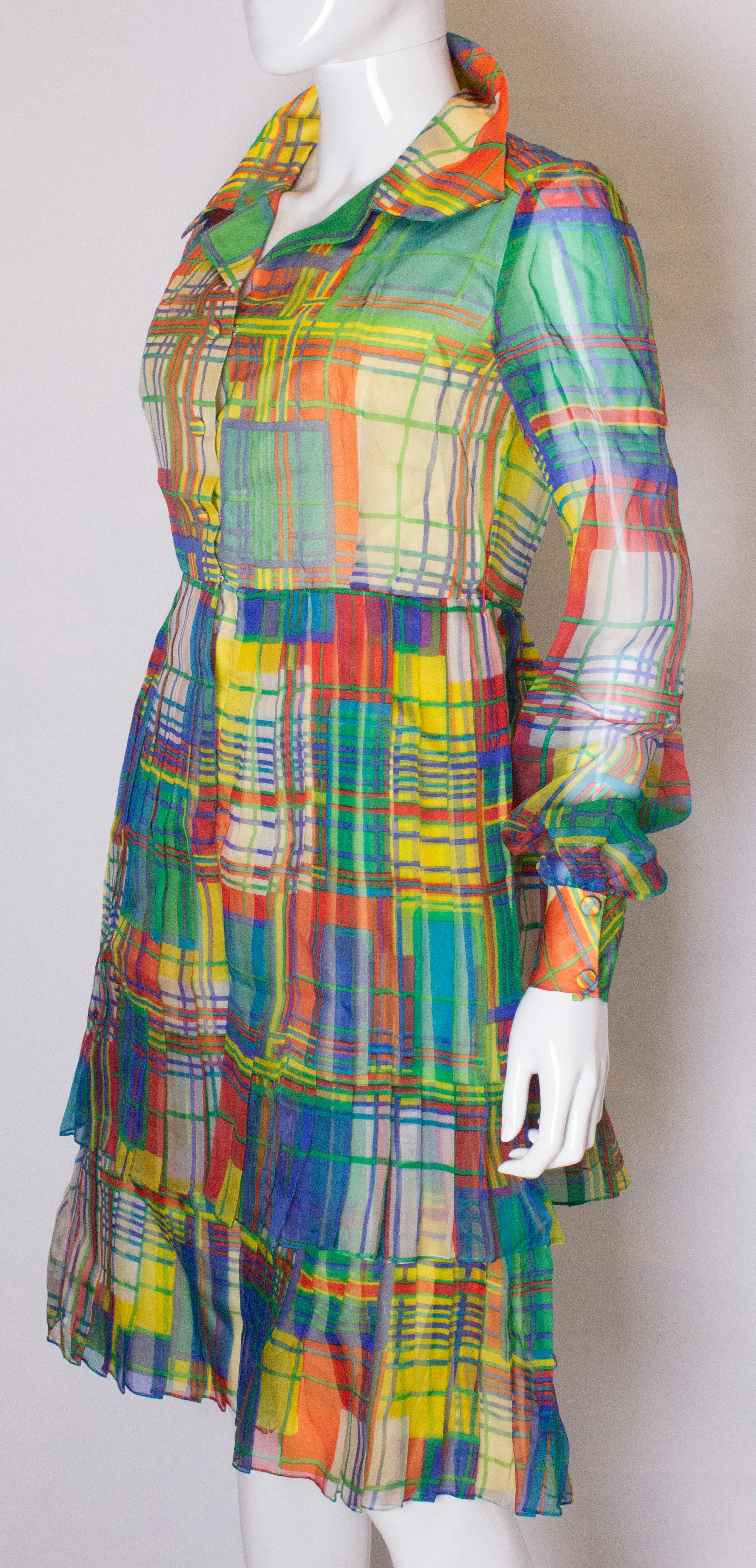 Vintage Seiden Chiffon Kleid von Nettie Vogue London Damen
