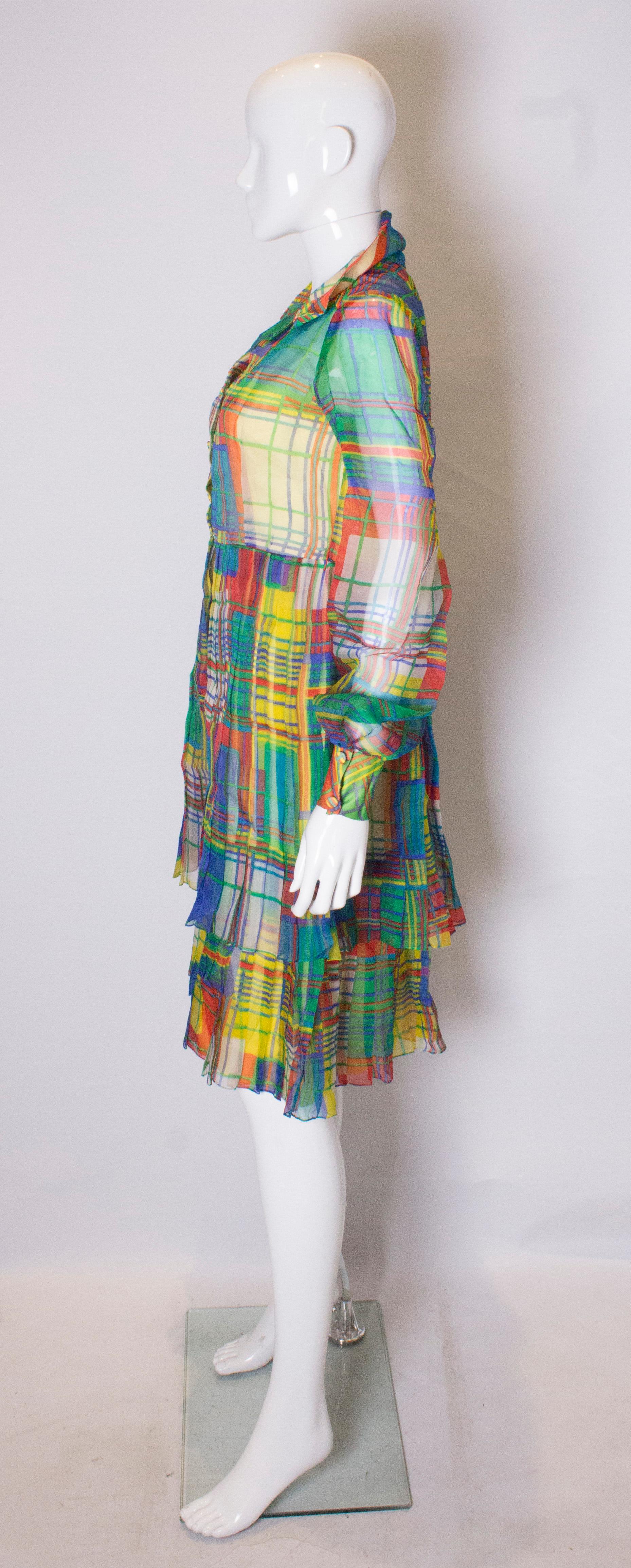 Vintage Seiden Chiffon Kleid von Nettie Vogue London 1