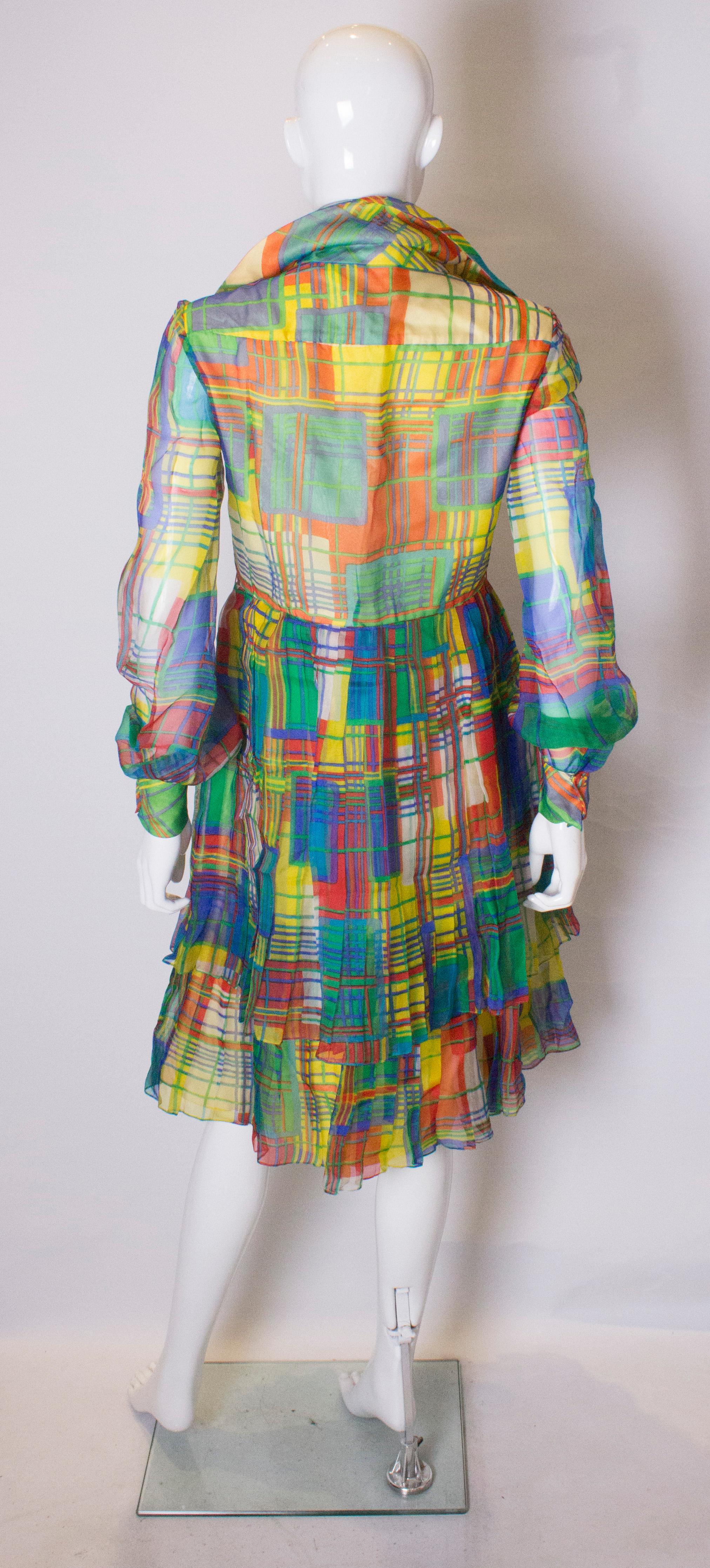 Vintage Seiden Chiffon Kleid von Nettie Vogue London 3