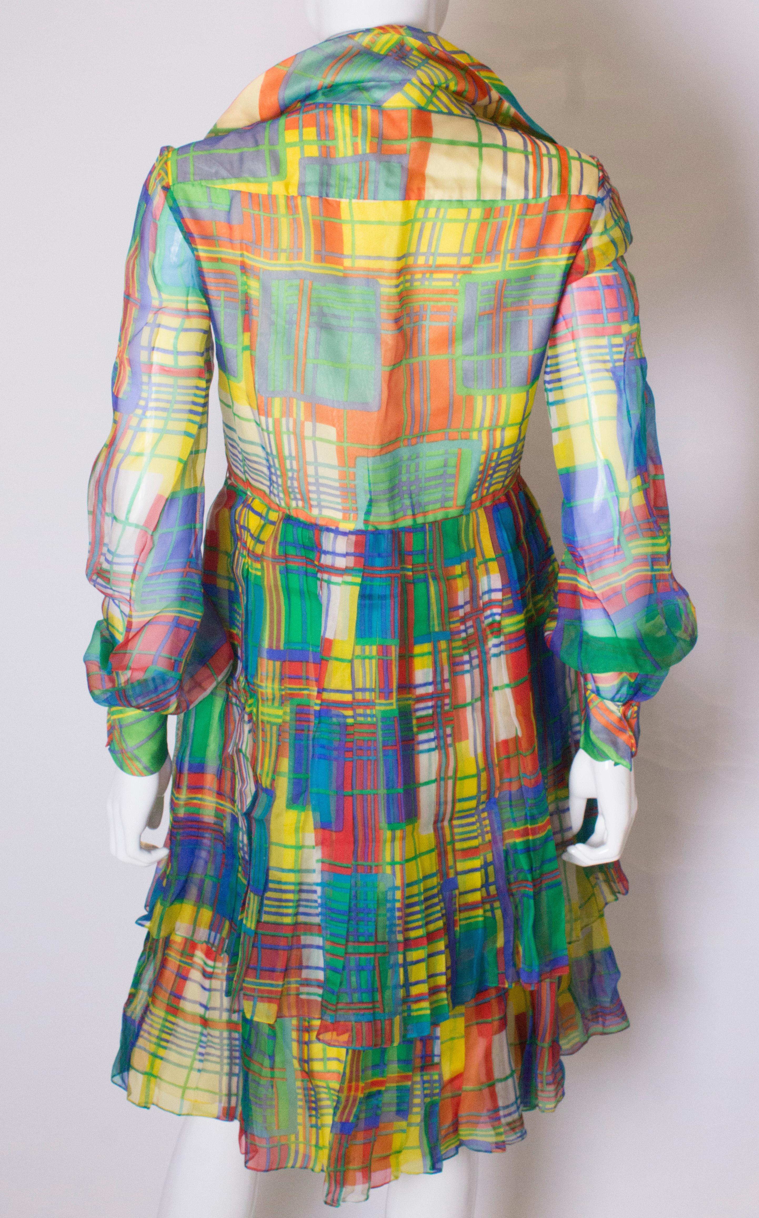 Vintage Seiden Chiffon Kleid von Nettie Vogue London 4