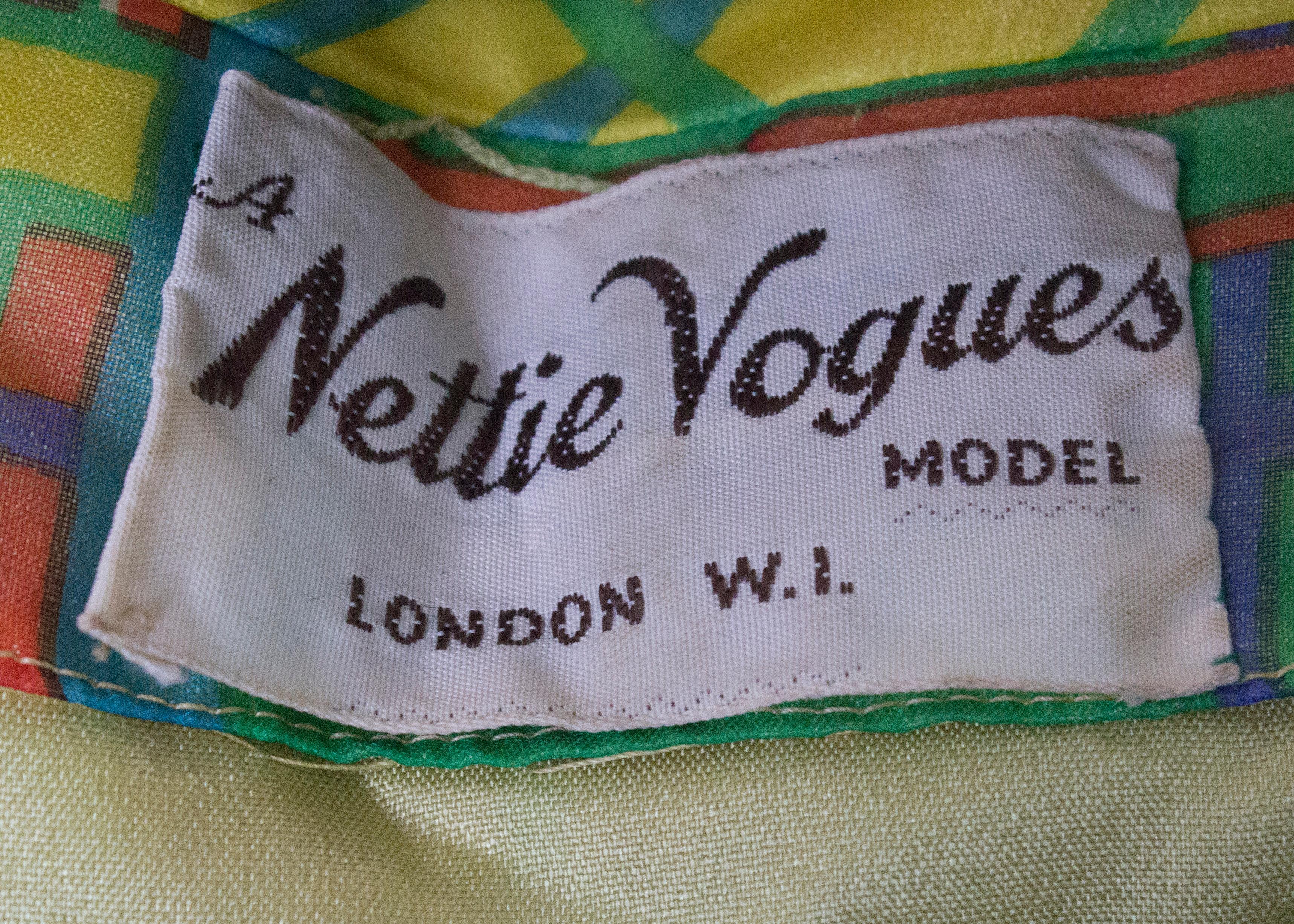 Vintage Seiden Chiffon Kleid von Nettie Vogue London 5