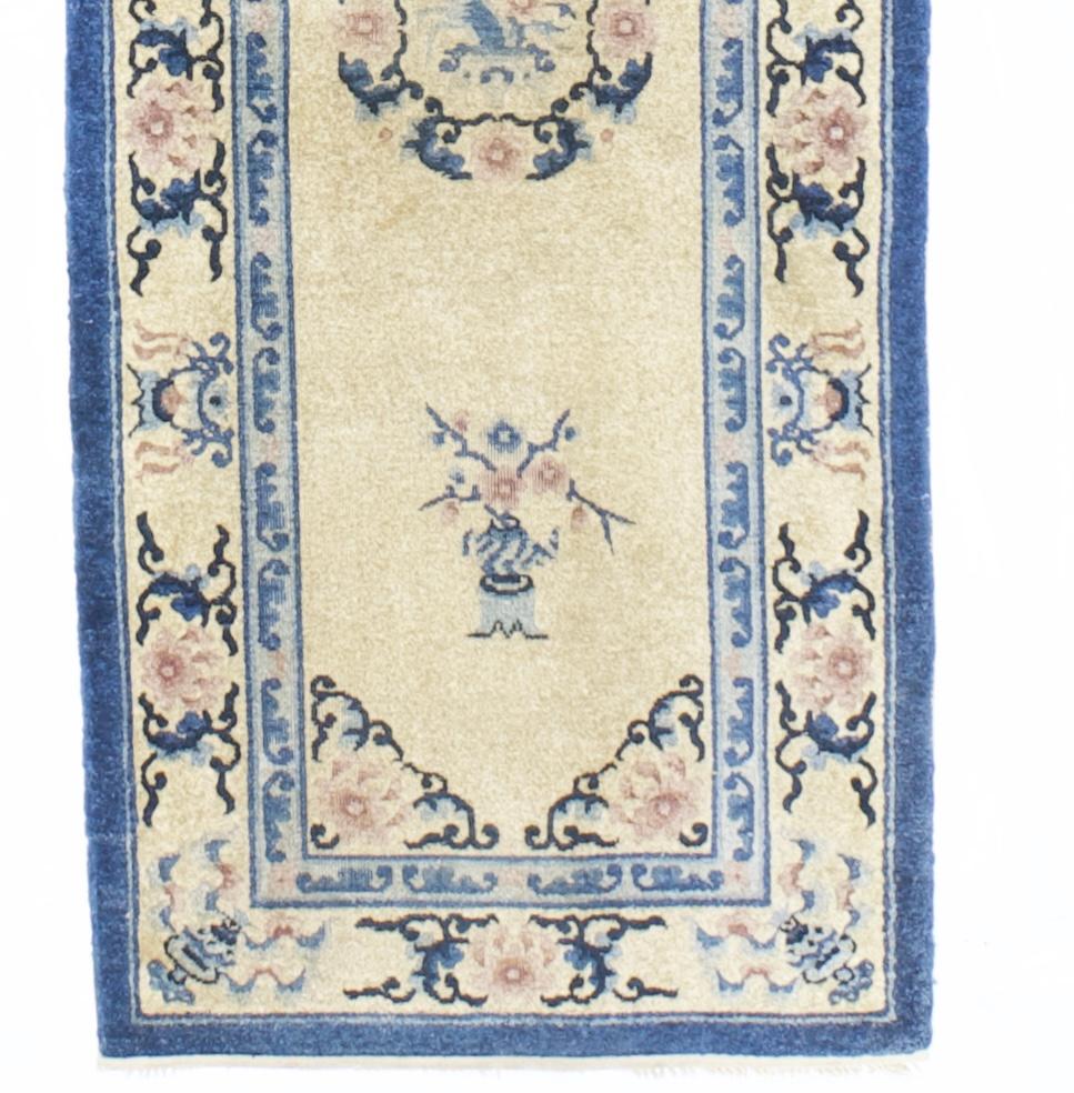Runner cinese in seta vintage 2'4' X 10'11
