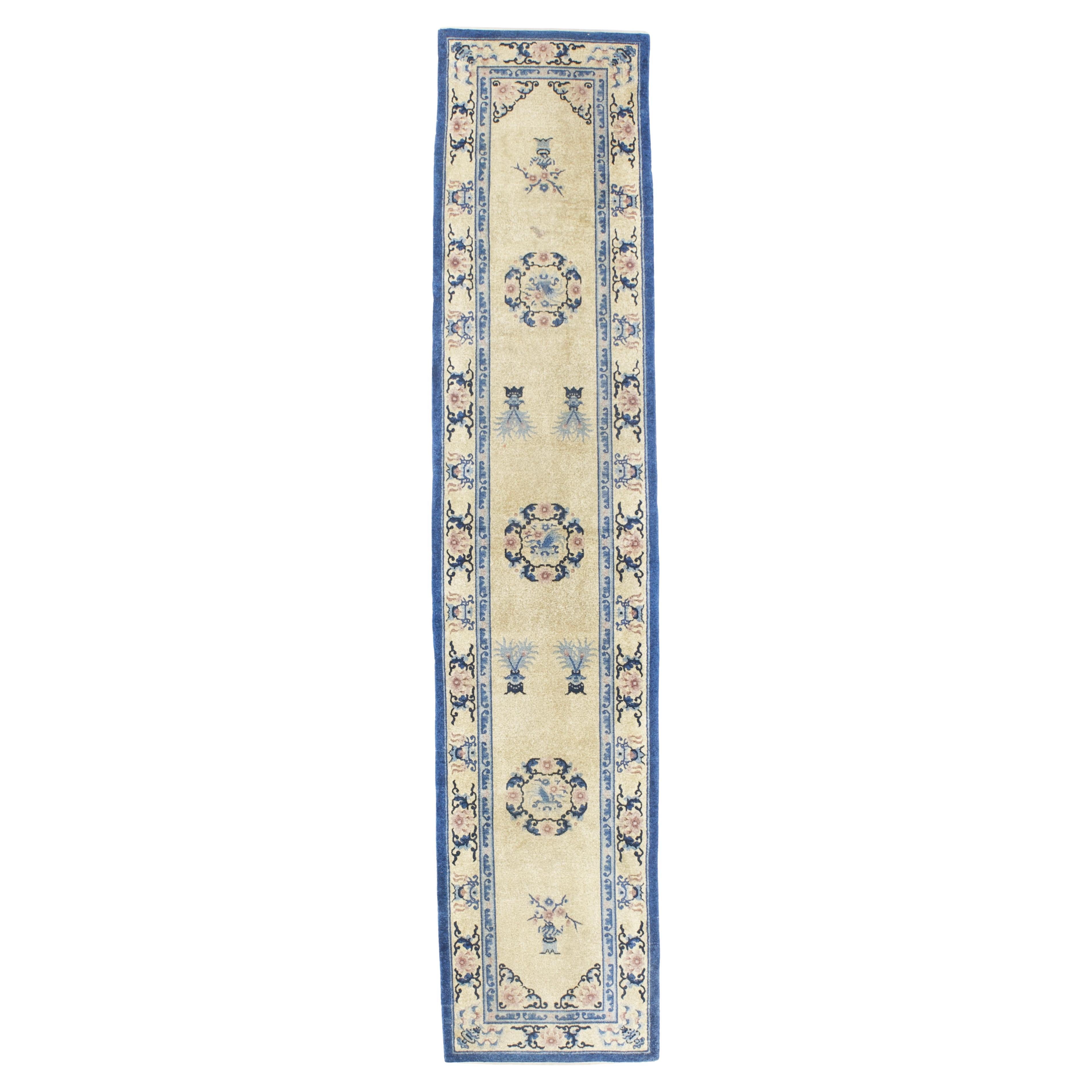 Vintage Silk Chinese Runner 2’4’ X 10’11”