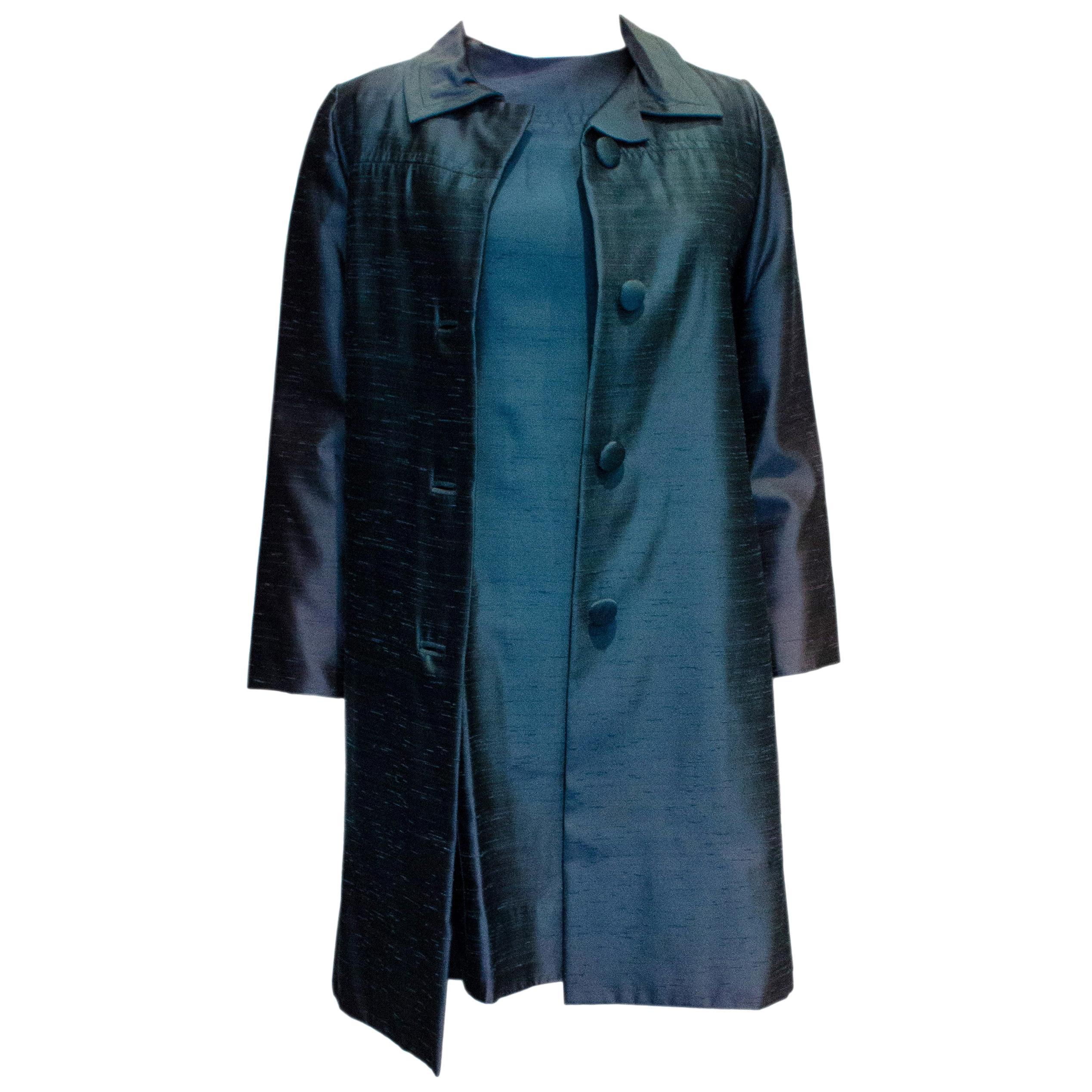 Vintage Silk Coat and Dress For Sale