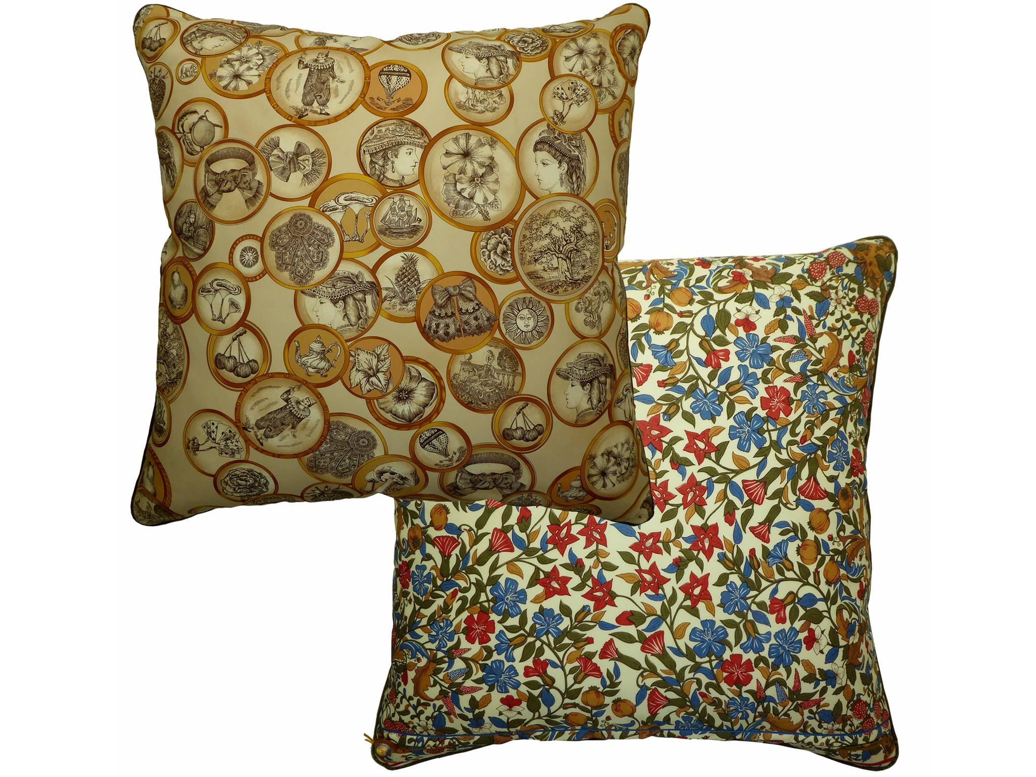 Mid-Century Modern Vintage Silk Cushion, 