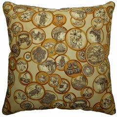 Vintage Silk Cushion, "Victorian Motif’s", circa 1900 and 1960