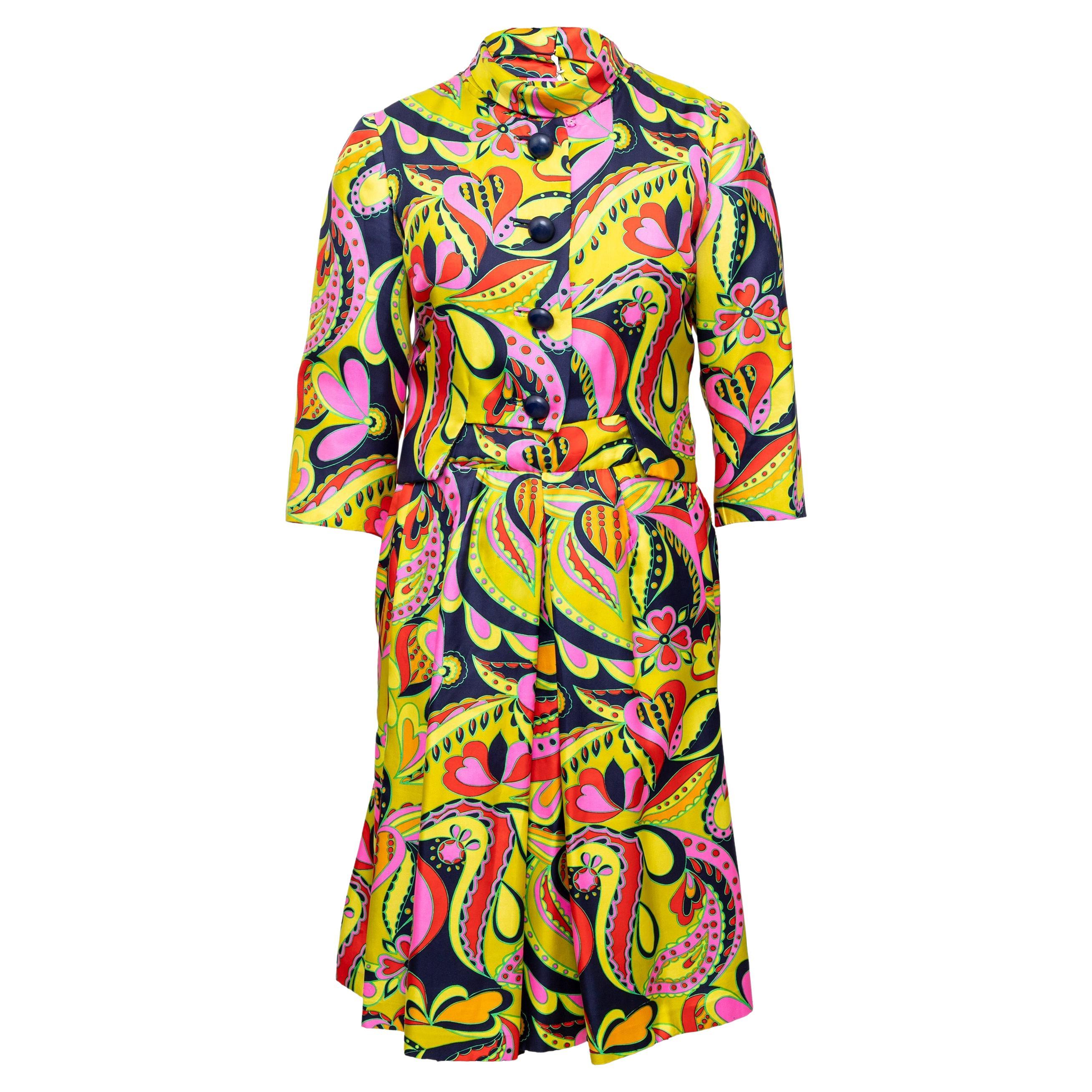 Vintage Silk Dress and Jacket Set - '90s For Sale
