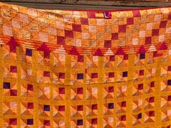 Vintage Silk Embroidered Phulkari Bagh Wedding Shawl, Punjab, India