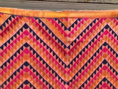 Vintage Silk Embroidered Phulkari Bagh Wedding Shawl, Punjab, India