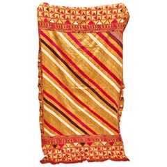 Vintage Silk Embroidered Phulkari Bagh Wedding Shawl. Punjab, India