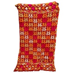 Vintage Silk Embroidered Phulkari Wedding Shawl from Punjab, India