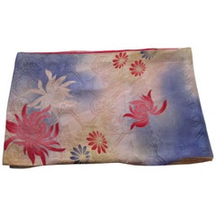 Vintage Silk Floral Kimono Sleeves Double-Sided Textile