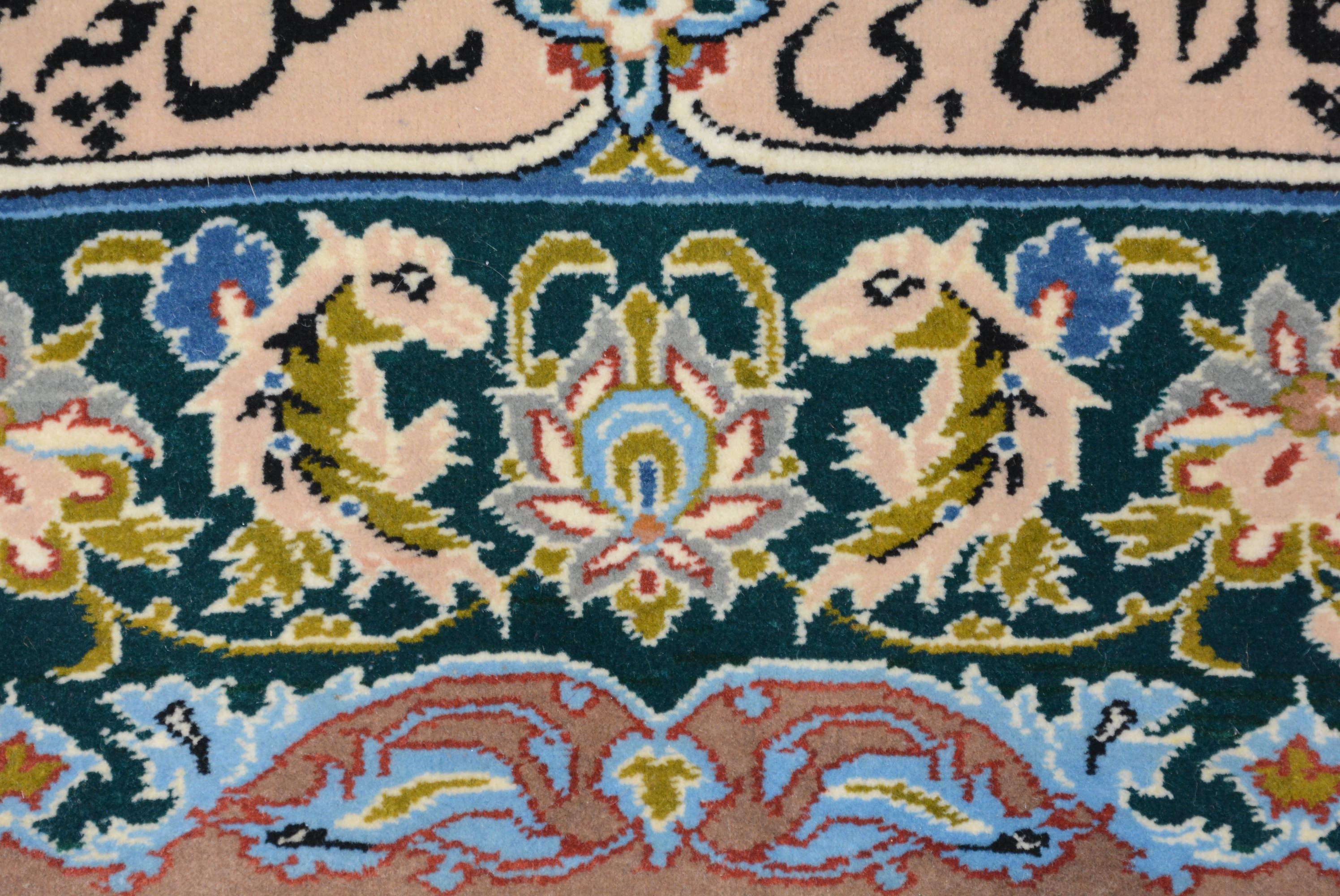 20th Century Vintage Silk Foundation Isfahan Pictorial Rug  For Sale