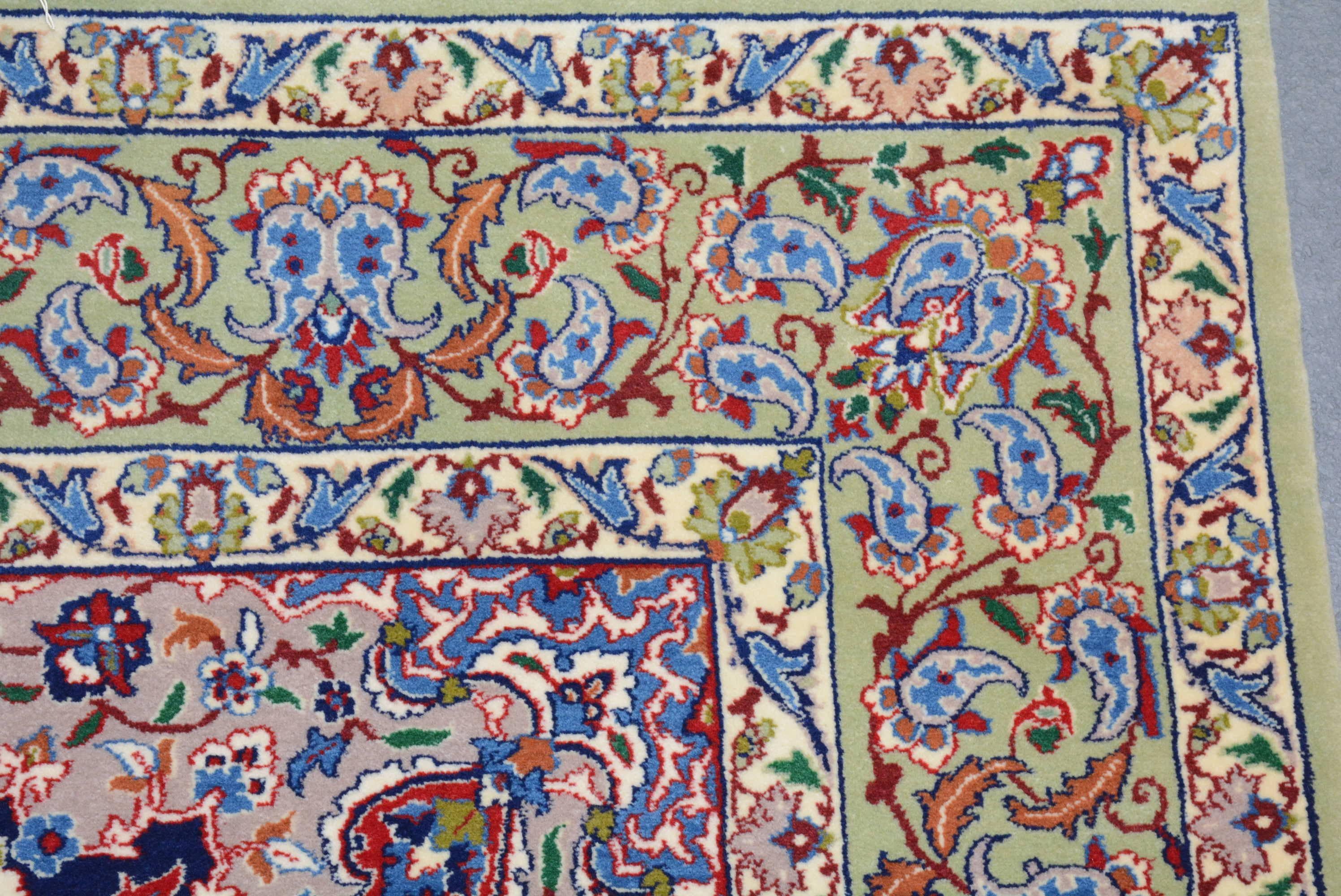 Islamic Vintage Silk Foundation Isfahan Rug  For Sale
