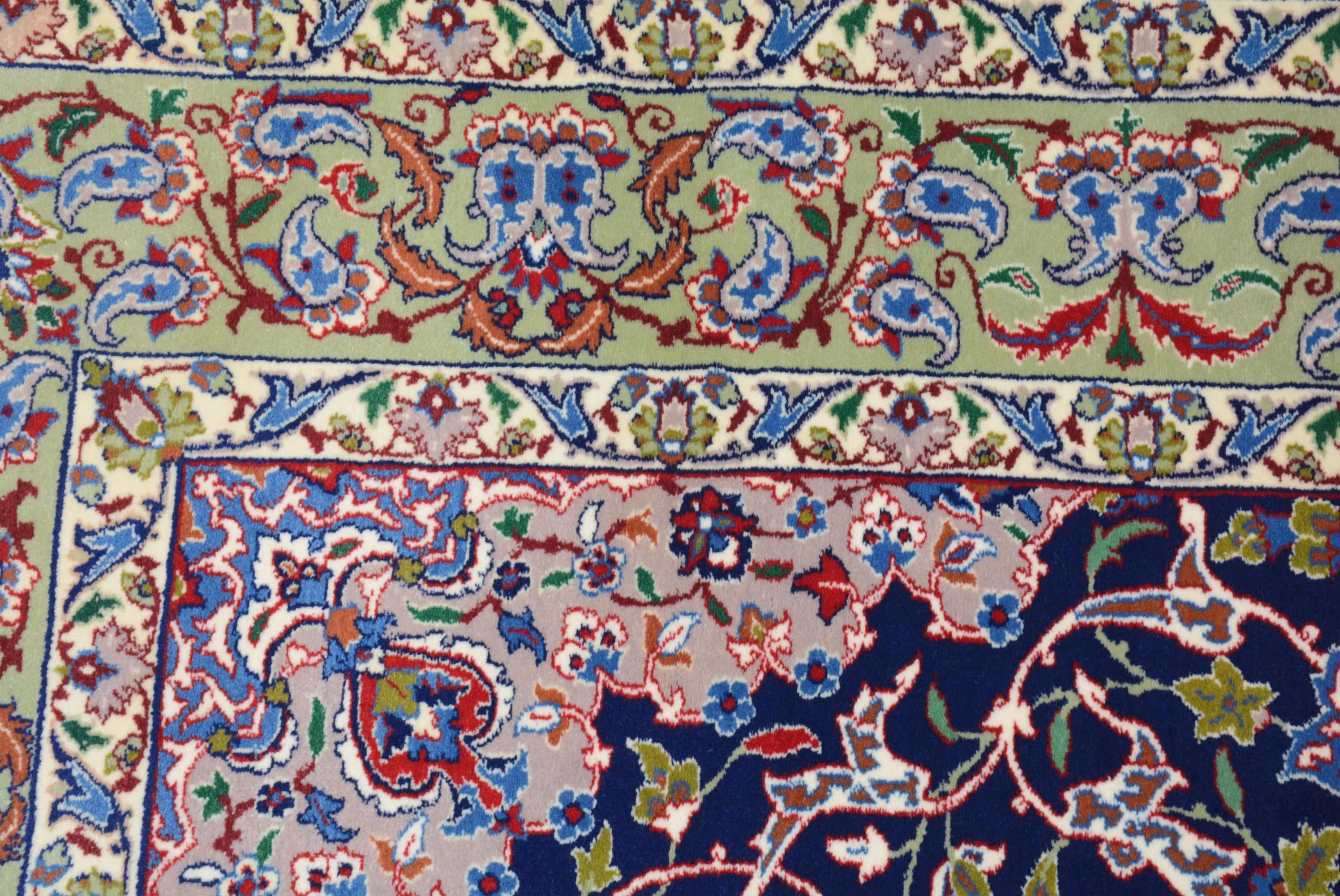 Woven Vintage Silk Foundation Isfahan Rug  For Sale