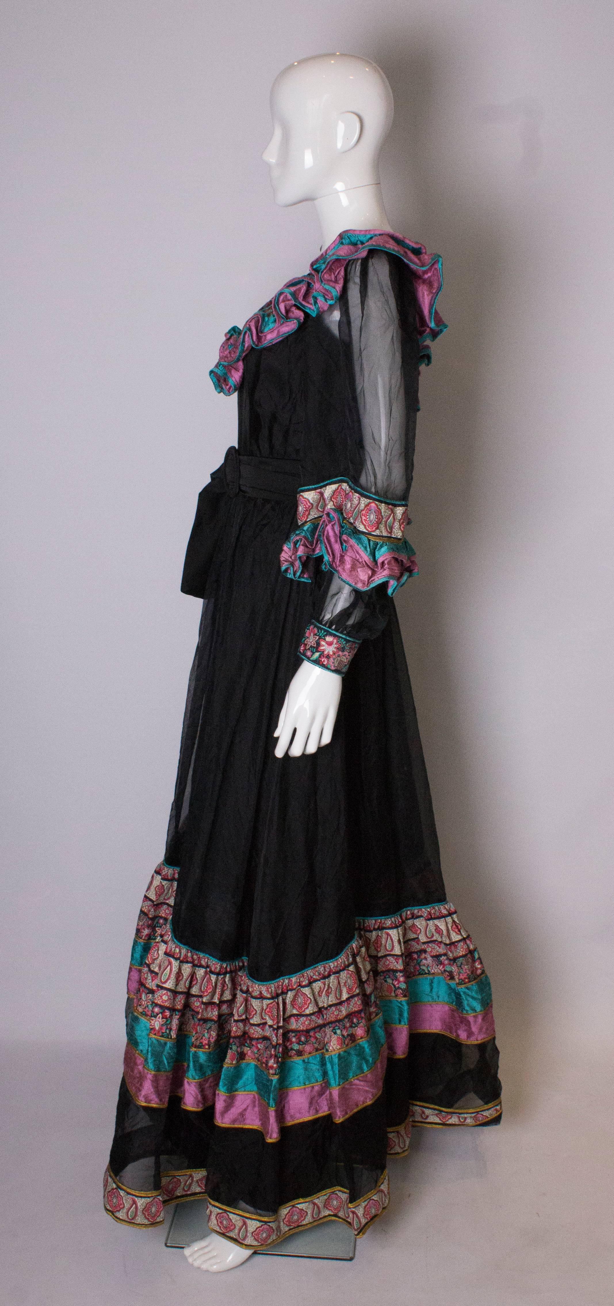 Women's Vintage Silk Gown by Regamus London For Sale