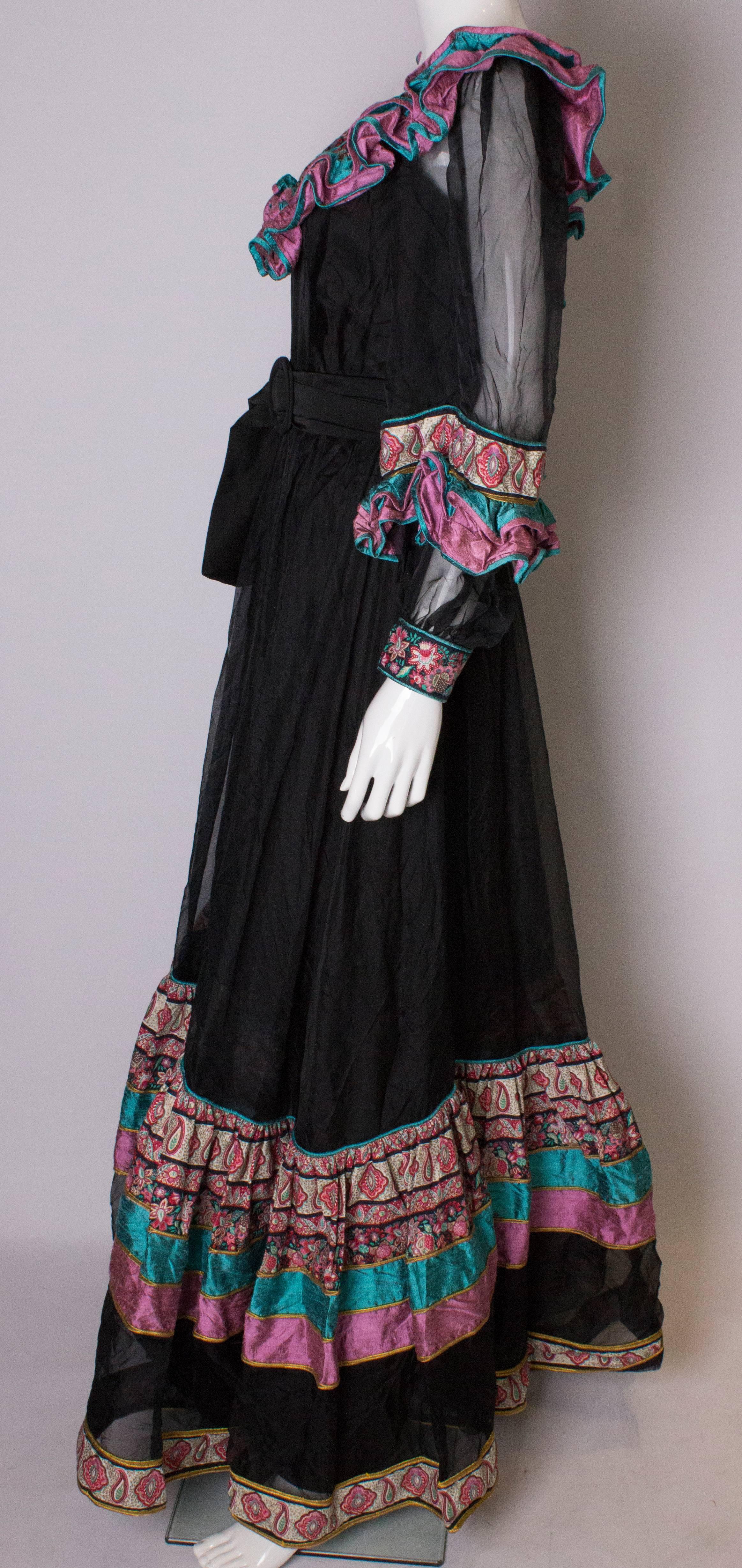 Vintage Silk Gown by Regamus London For Sale 1