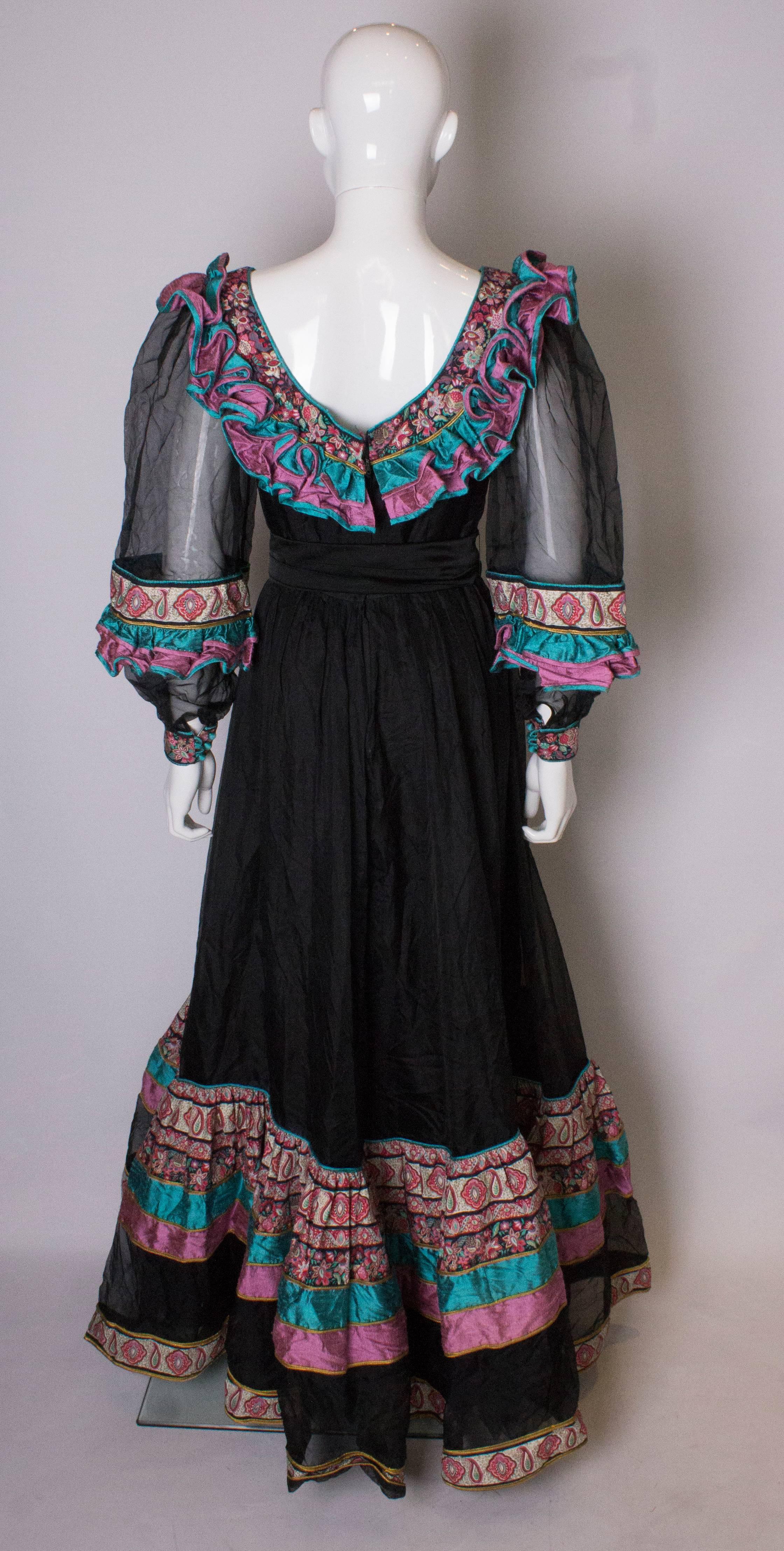 Vintage Silk Gown by Regamus London For Sale 2