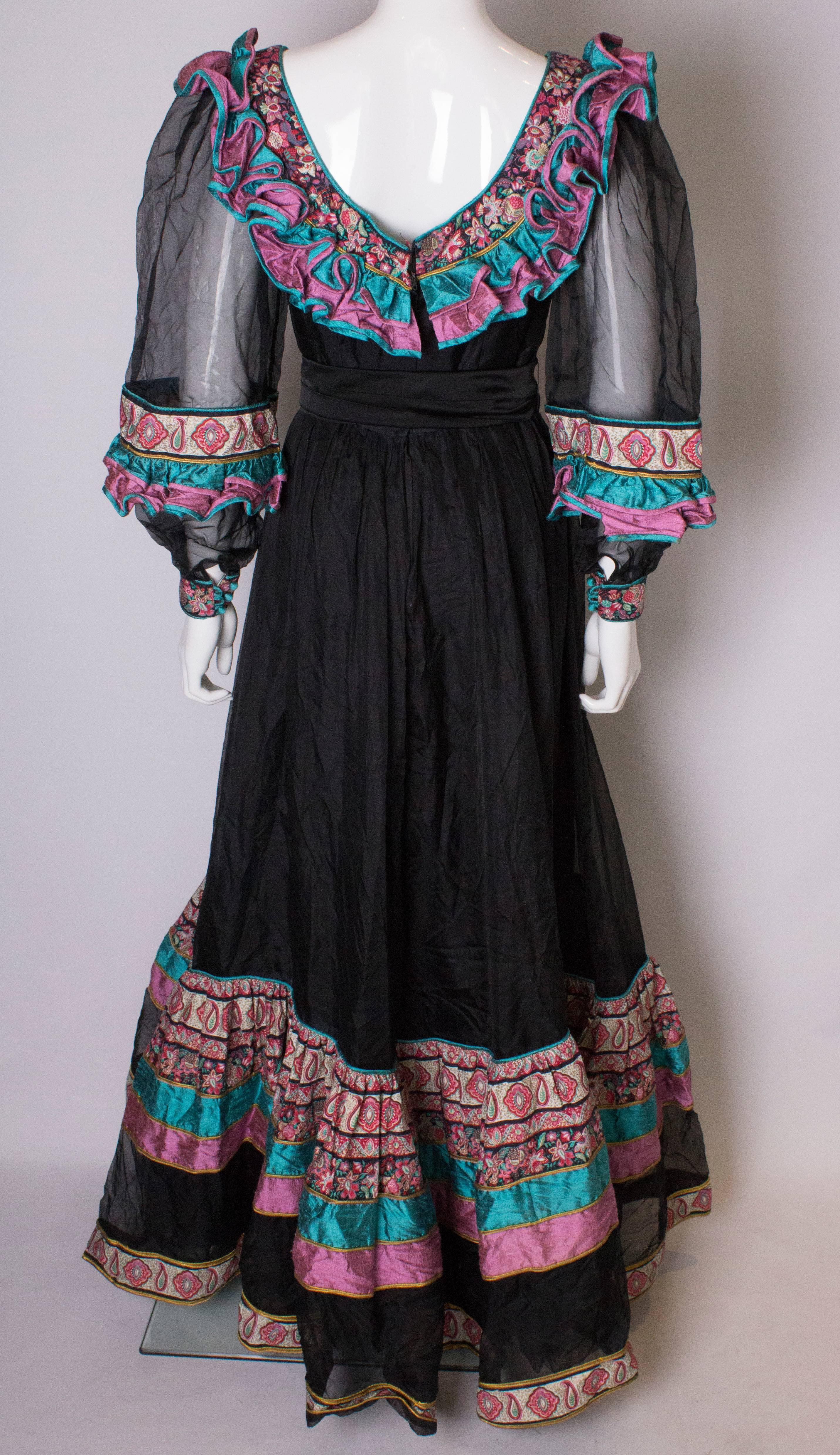 Vintage Silk Gown by Regamus London For Sale 3