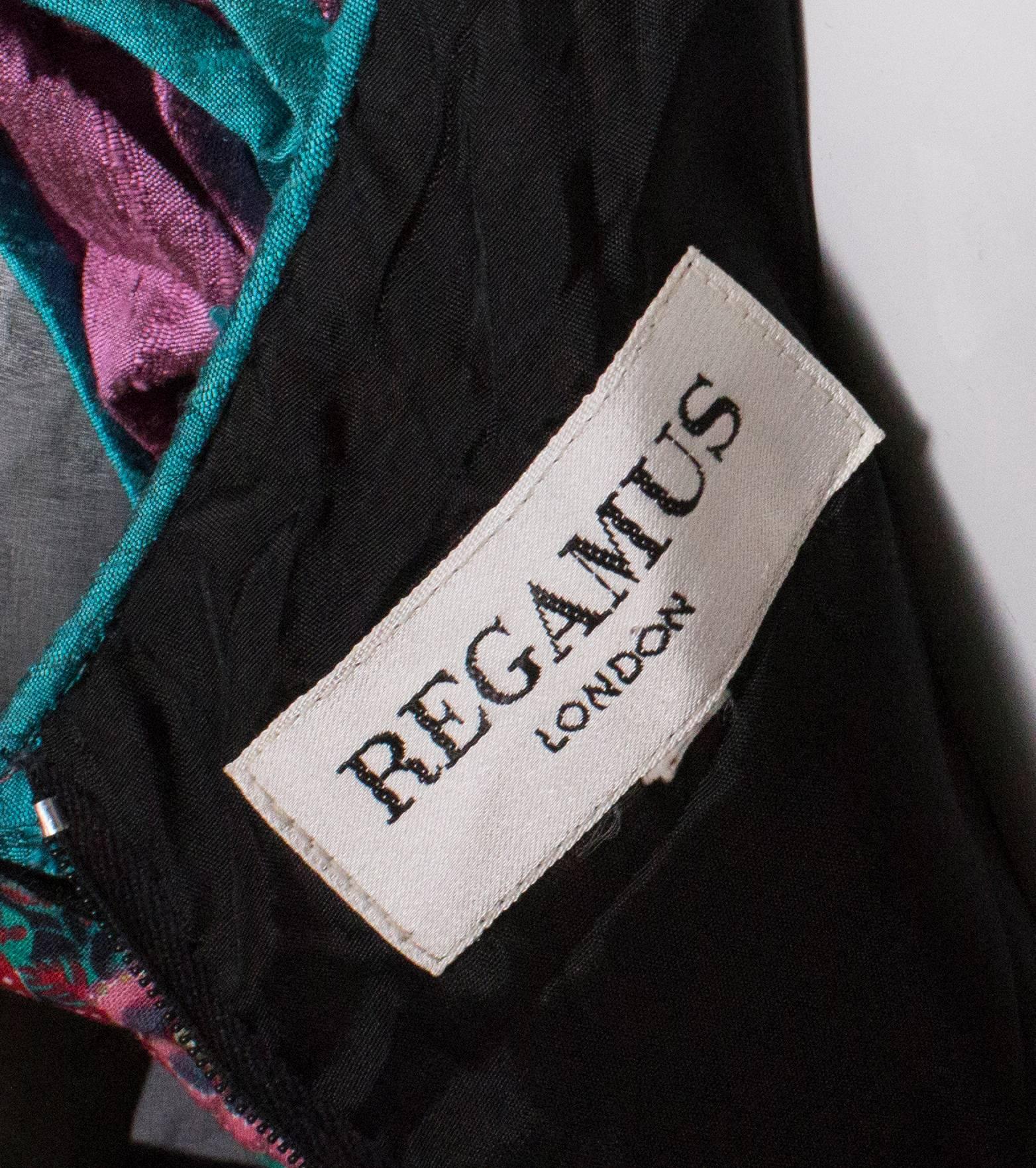 Vintage Silk Gown by Regamus London For Sale 4