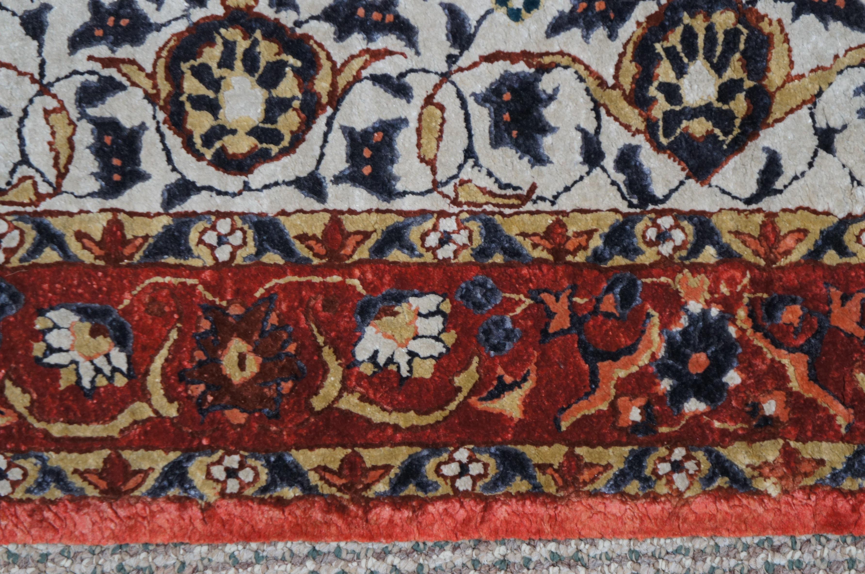 Vintage Silk Hand Knotted Floral All Over Area Rug Carpet Mat 4' 2