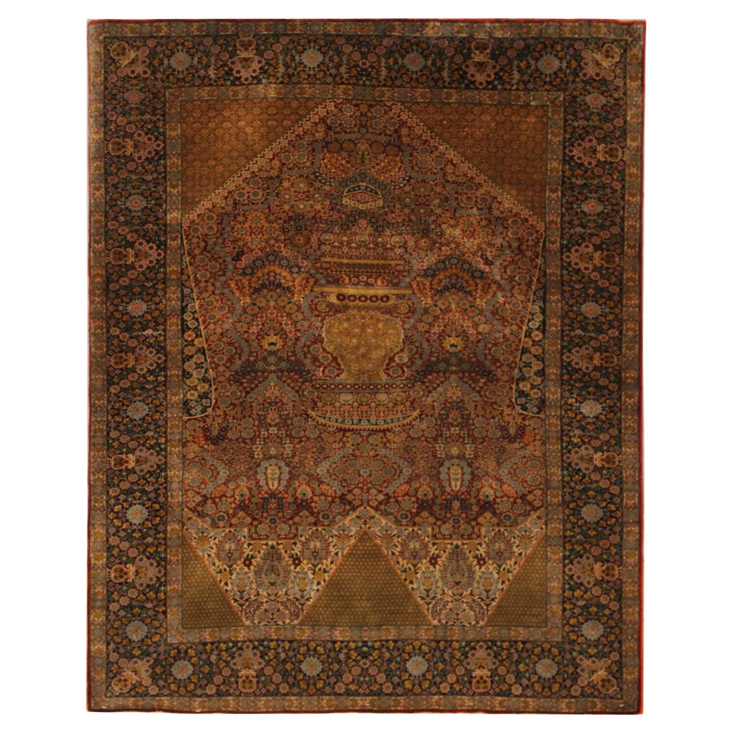 Vintage Rug Handmade Carpet Traditional Turkish Rug CHR62 For Sale