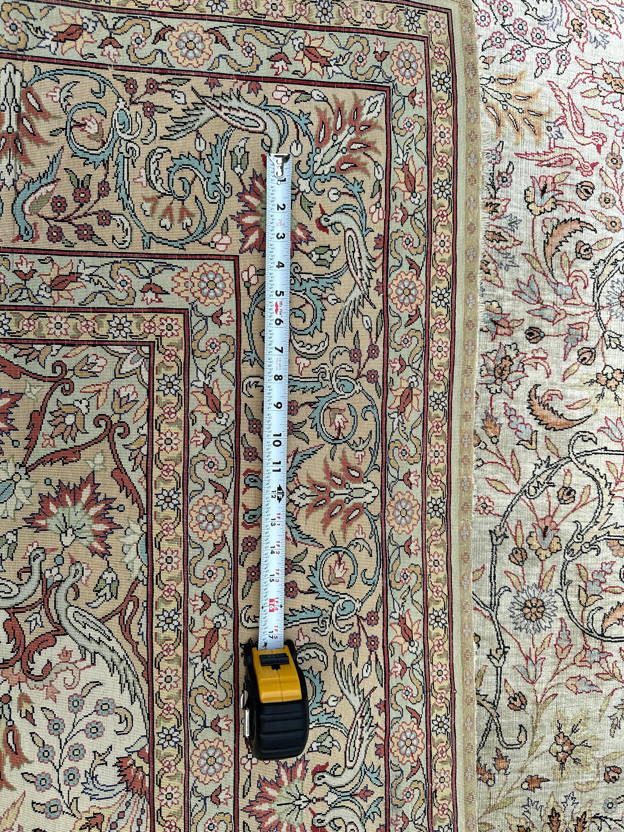 Tappeto vintage Hereke Fine 100% seta di alta qualità firmato dal museo 7x10 209x297cm in vendita 4