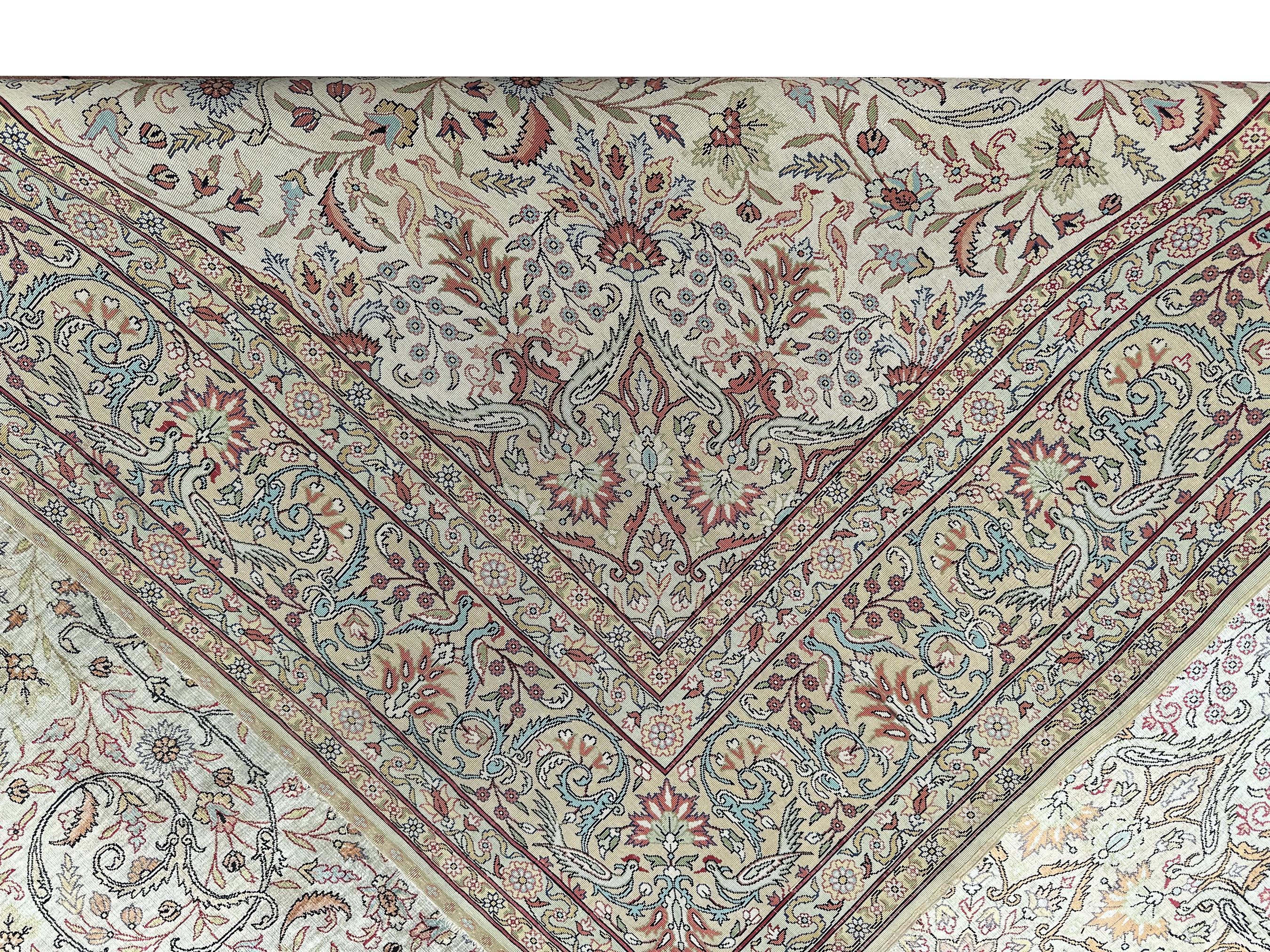 Tappeto vintage Hereke Fine 100% seta di alta qualità firmato dal museo 7x10 209x297cm in vendita 7