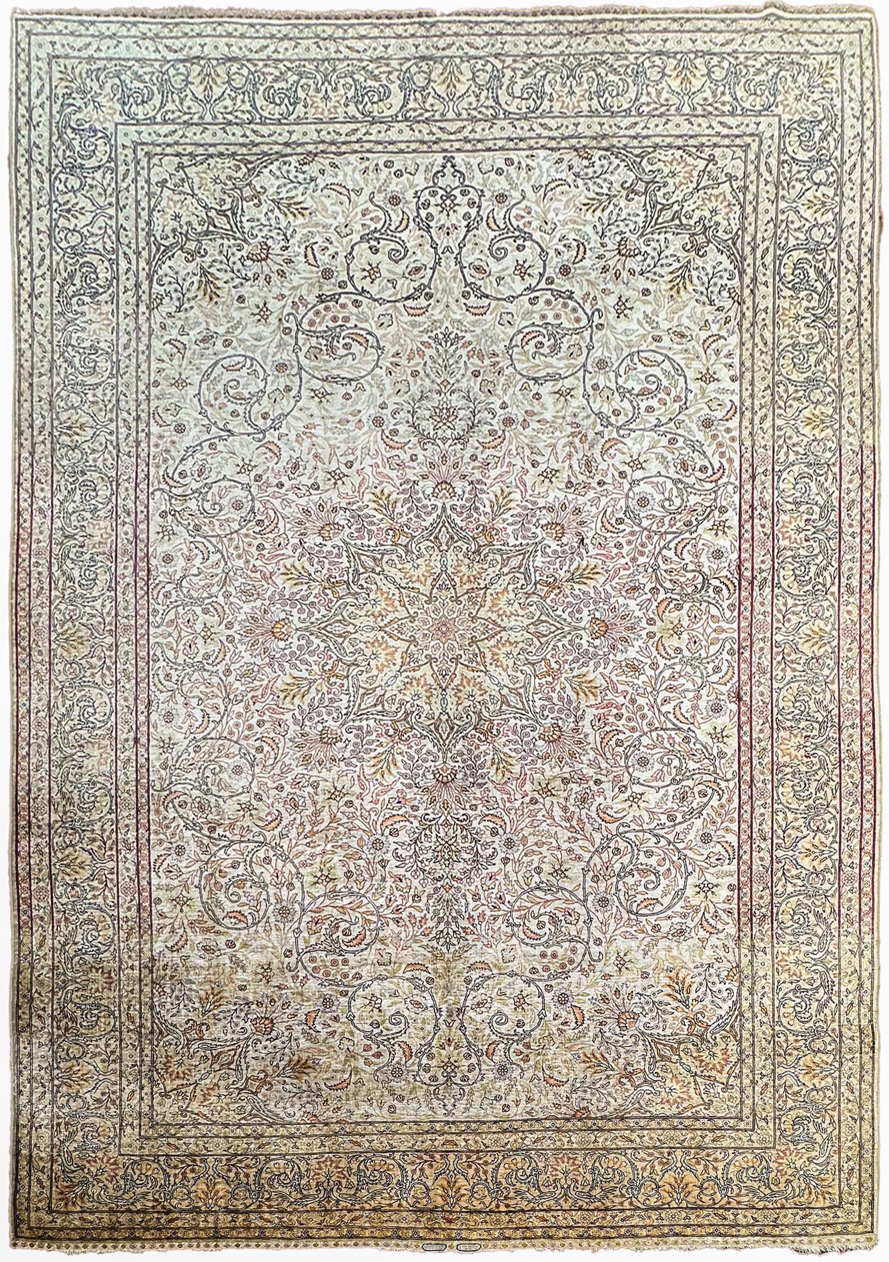 Hereke in seta d'epoca di qualità museale Fine 100% seta Hereke di alta qualità firmato

6'10