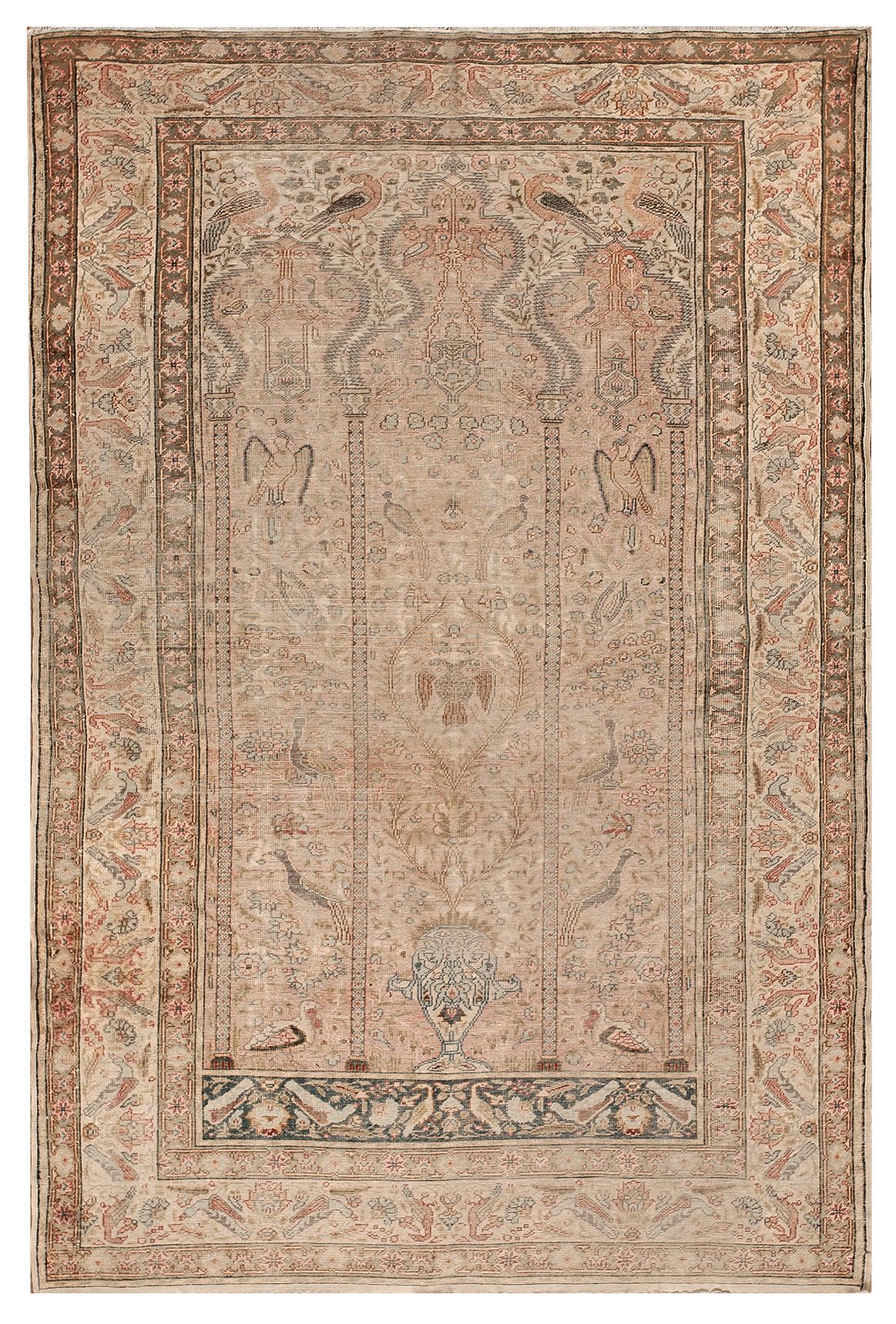 Rare antique silk rug fine Hereke rug one of a kind Kaysari 
Antique rose
4' x 6'4