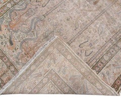 Vintage Silk Hereke Kaysari Distressed Handmade 4X6 Turkish Rug, 1870