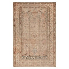 Vintage Silk Hereke Kaysari Distressed Handmade 4X6 Turkish Rug, 1870