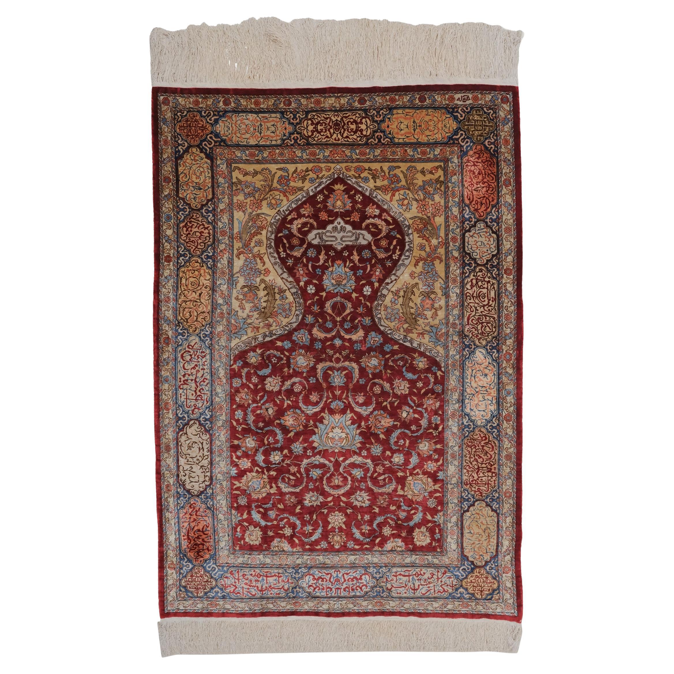 Tappeto Hereke in seta vintage in vendita
