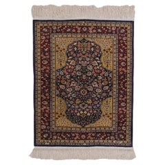 Vintage Silk Hereke Rug - Small Silk Rug