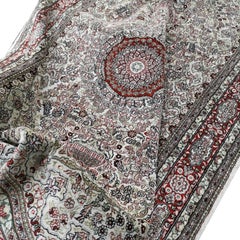 Vintage Silk Hereke Rug with Turkish Medaillon Design & Ottoman Style