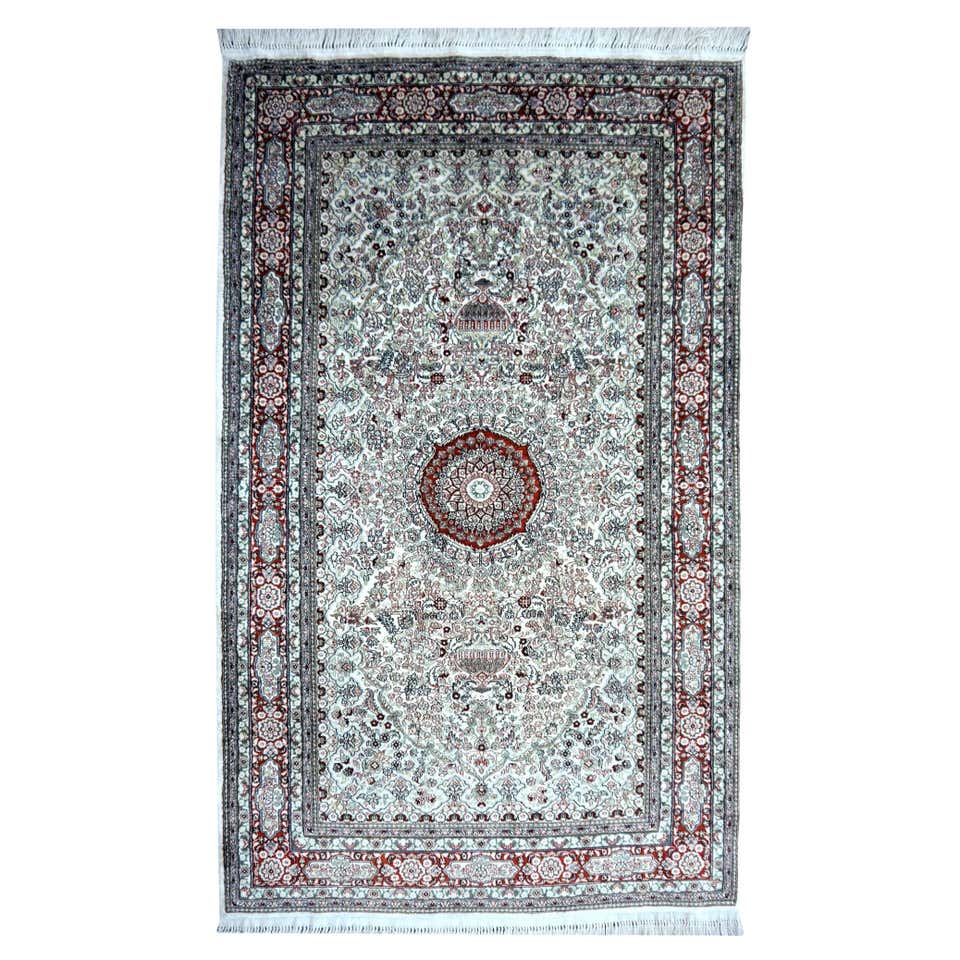 Vintage Mille Fleurs Hereke Turkish rug at 1stDibs
