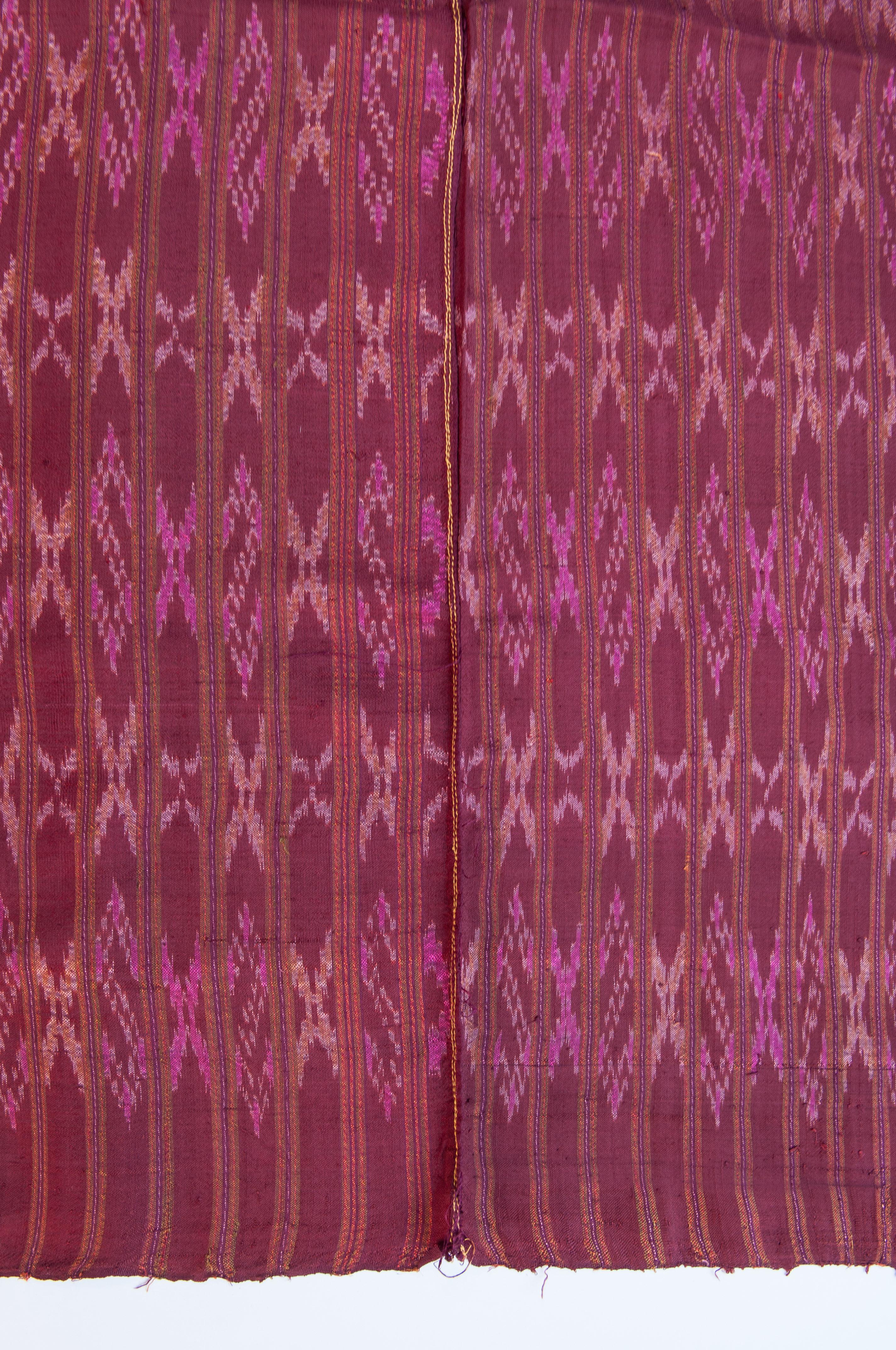 Vintage Silk Ikat Sarong from Northeast Thailand or Cambodia, Mid-20th Century 2
