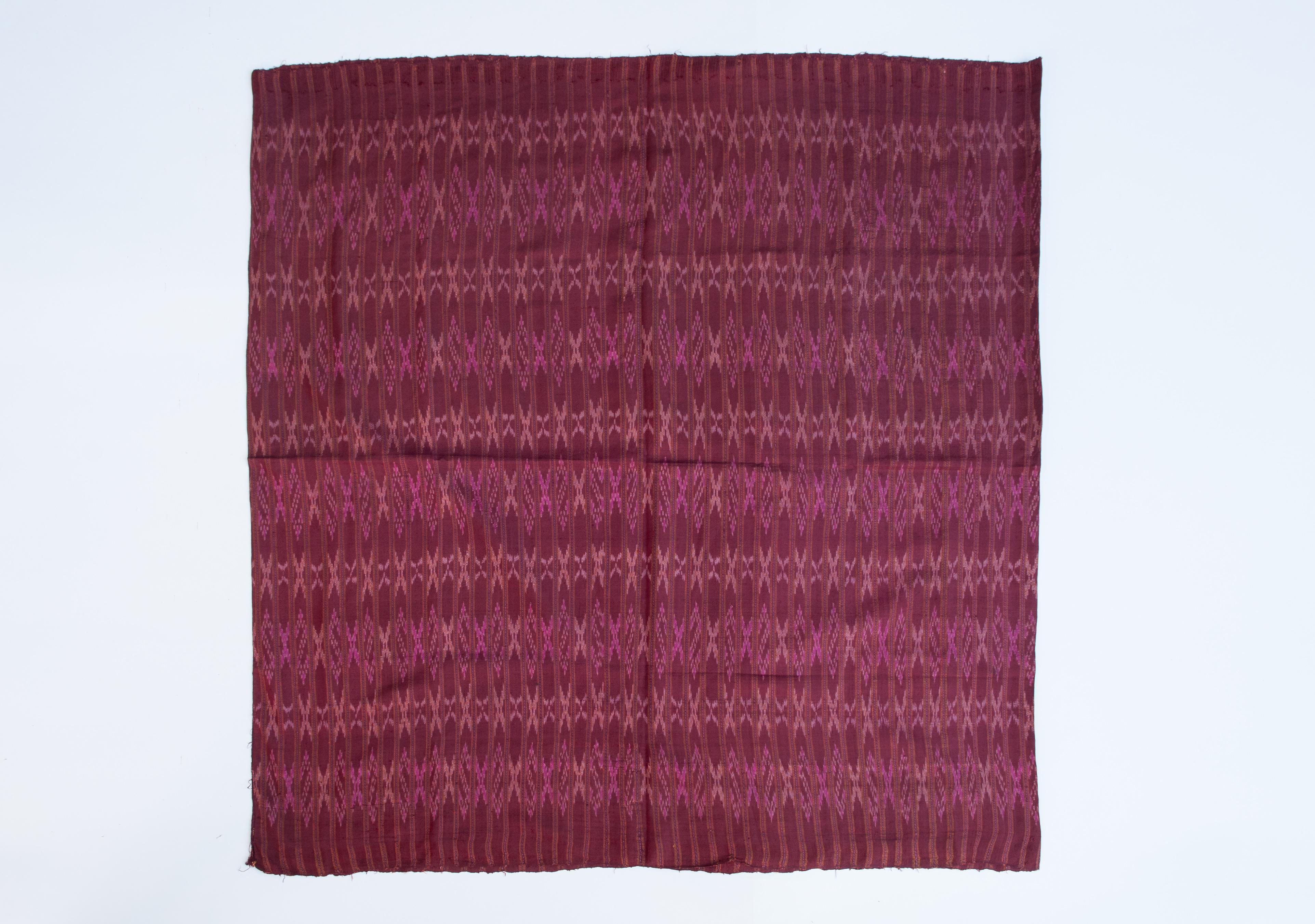 Tribal Vintage Silk Ikat Sarong from Northeast Thailand or Cambodia, Mid-20th Century
