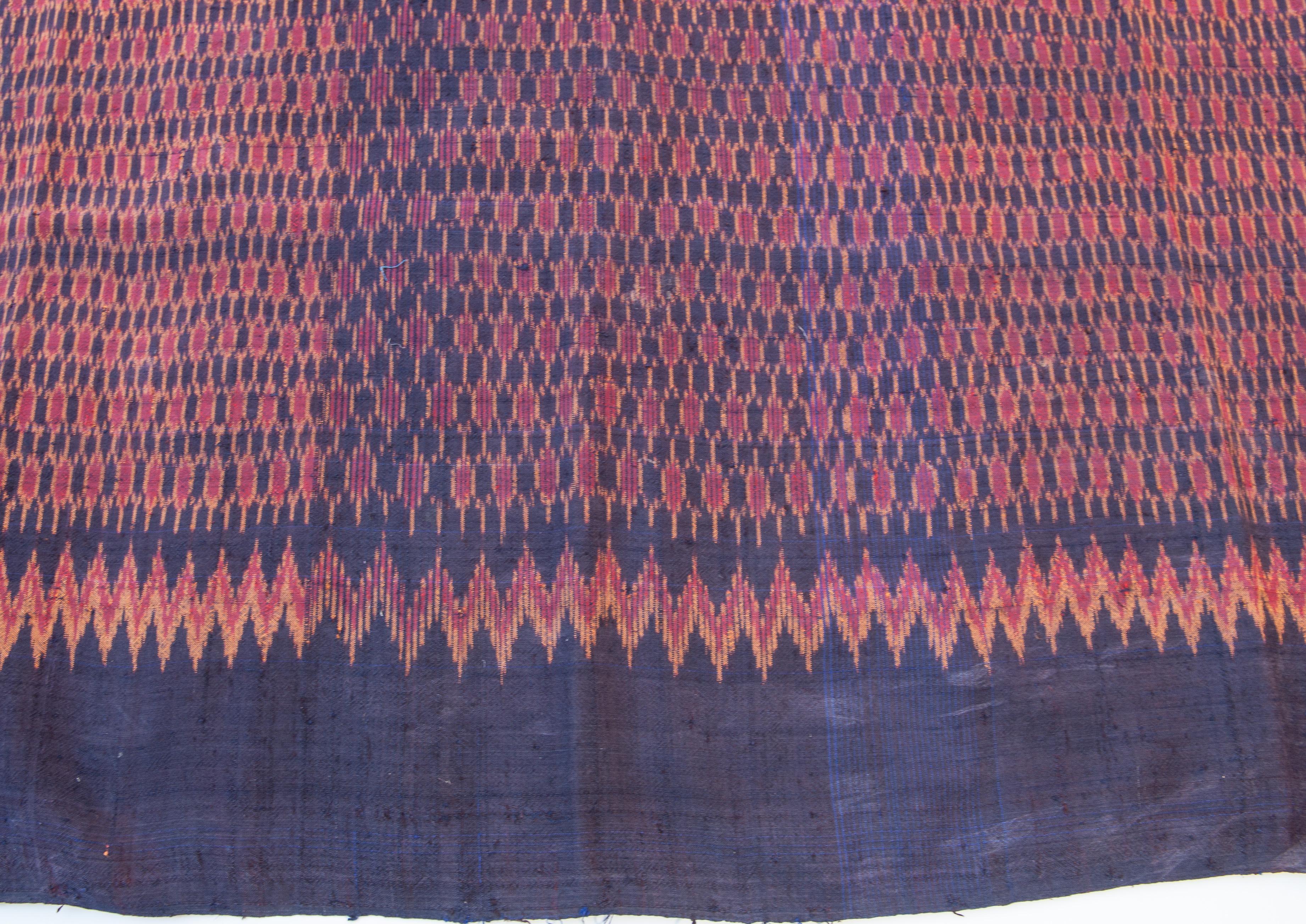 Vintage Silk Ikat Sarong from Northeast Thailand or Cambodia, Mid-20th Century 2