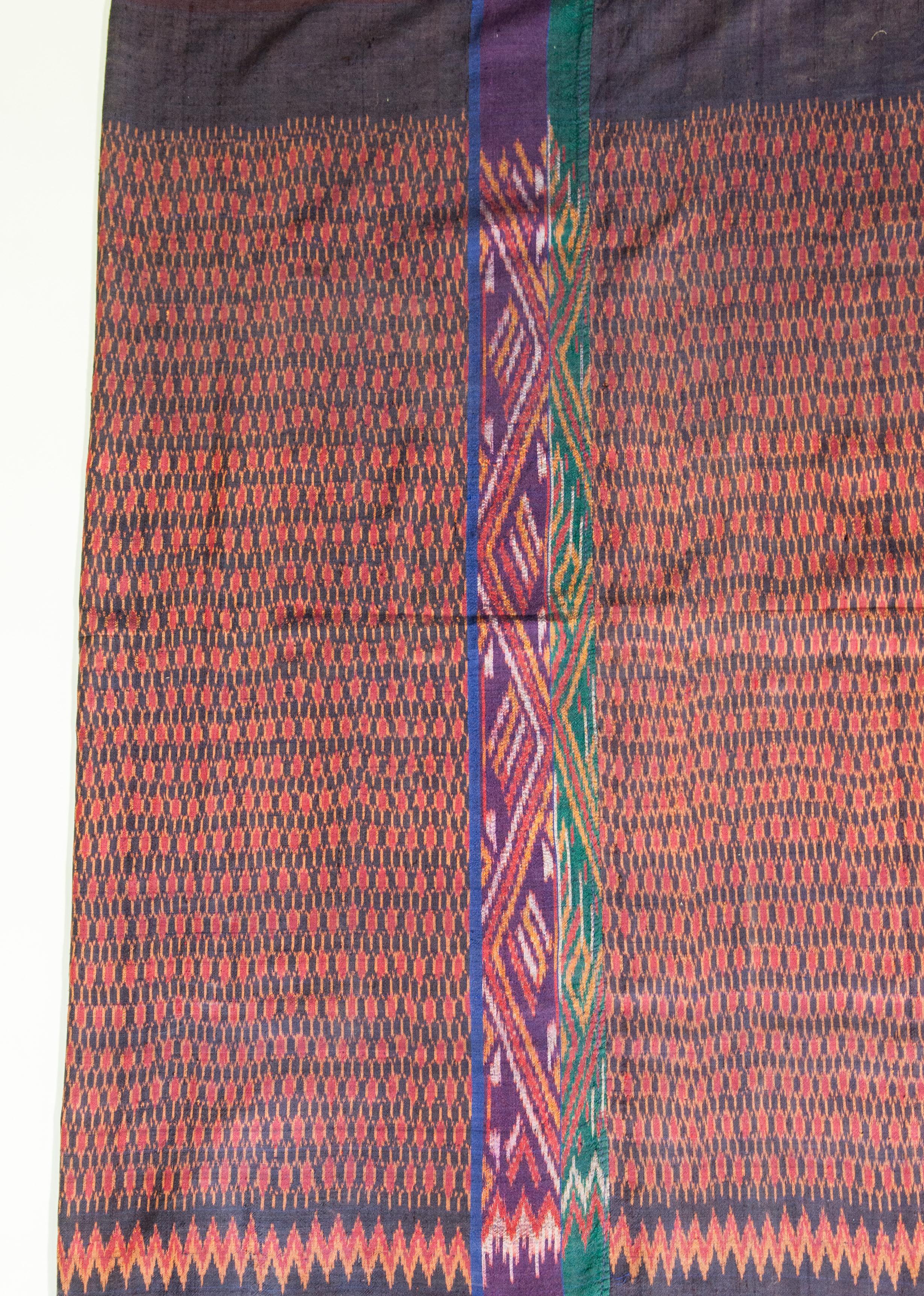 Vintage Silk Ikat Sarong from Northeast Thailand or Cambodia, Mid-20th Century 3