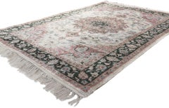 Vintage Silk Kashmir Rug, English Country Meets Luxe Style