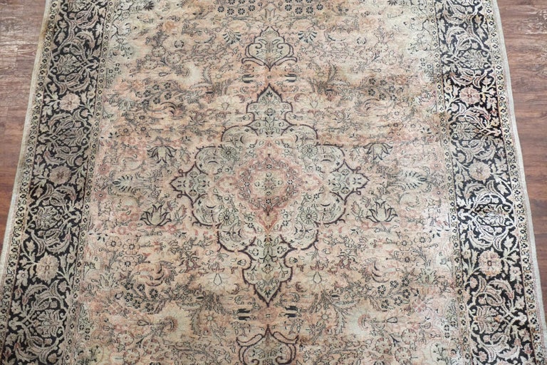 Vintage Silk Kashmir Rug For Sale at 1stDibs