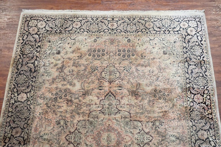 Vintage Silk Kashmir Rug For Sale at 1stDibs