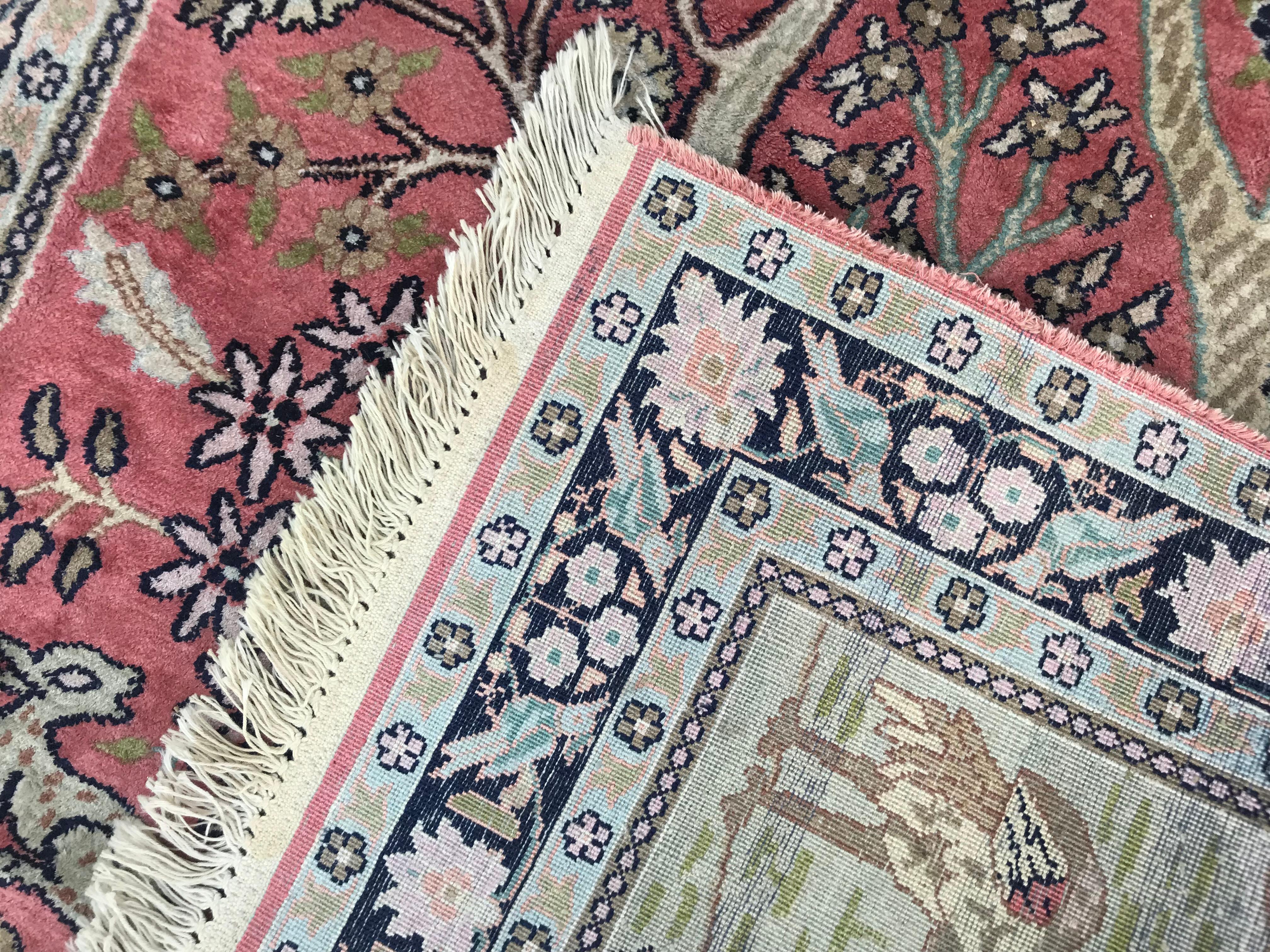 Vintage Silk Kashmir Rug For Sale 3