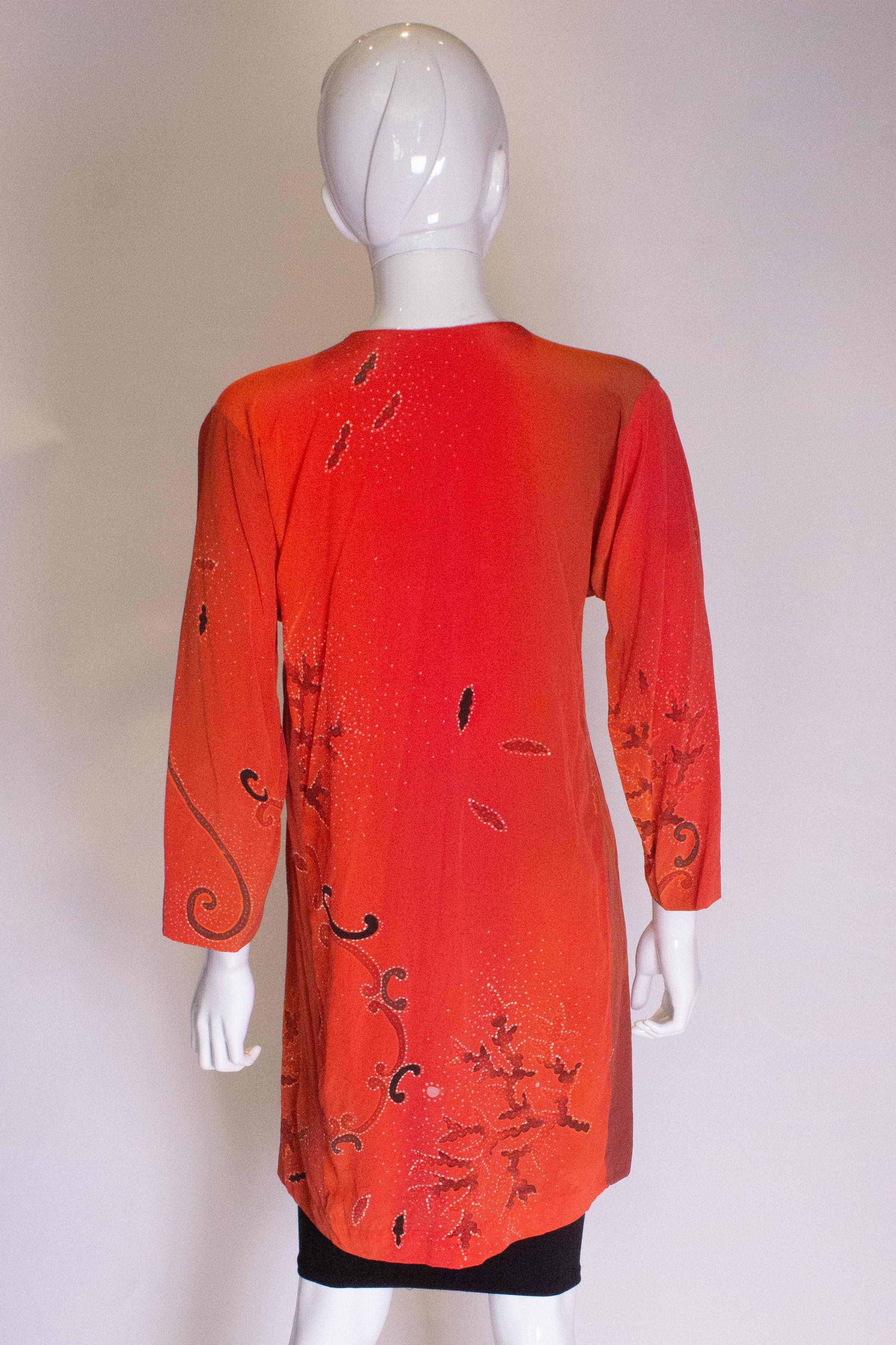 Red Vintage Silk Mini Dress For Sale
