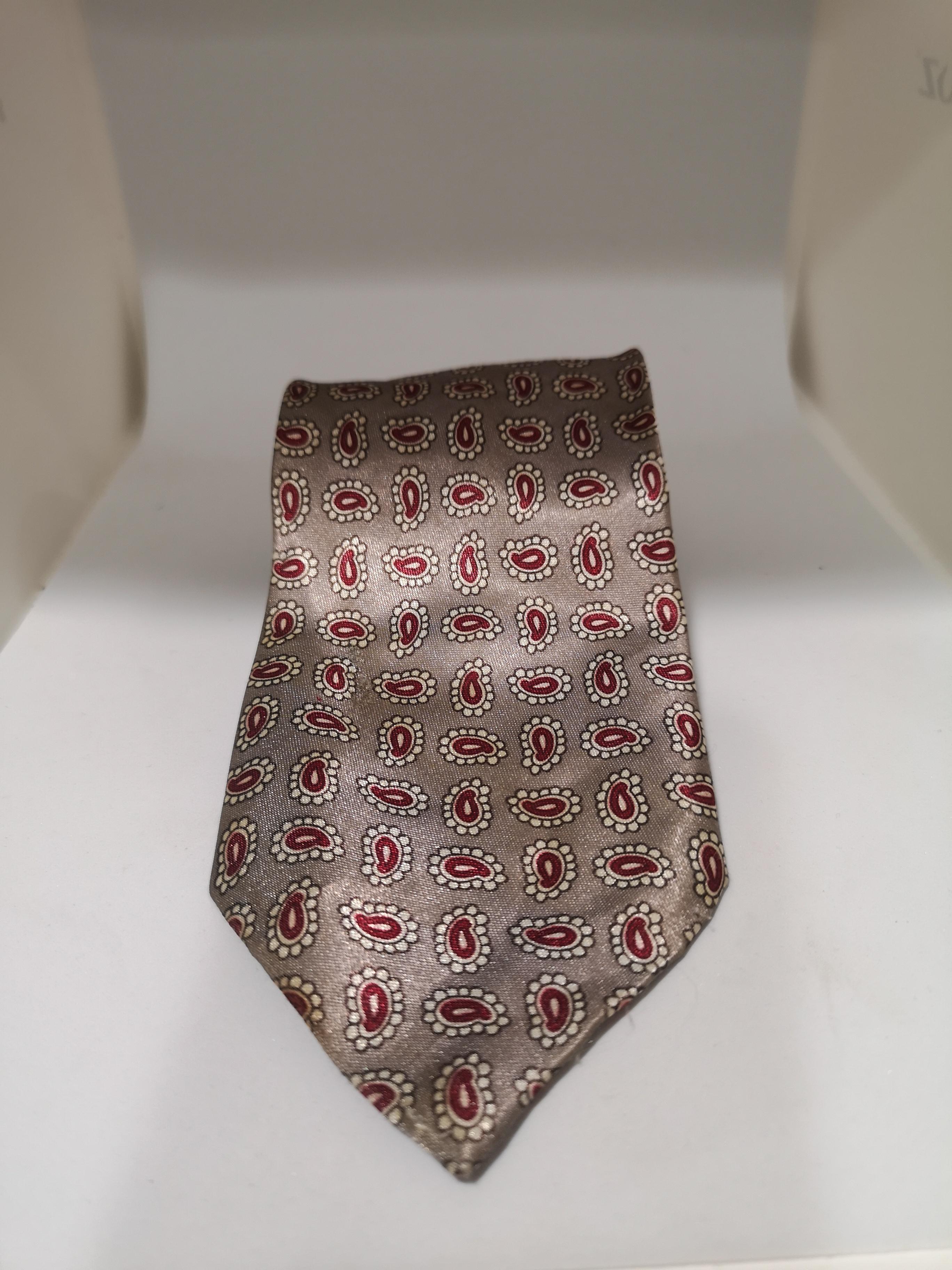 Gray Vintage silk mulicoloured tie
