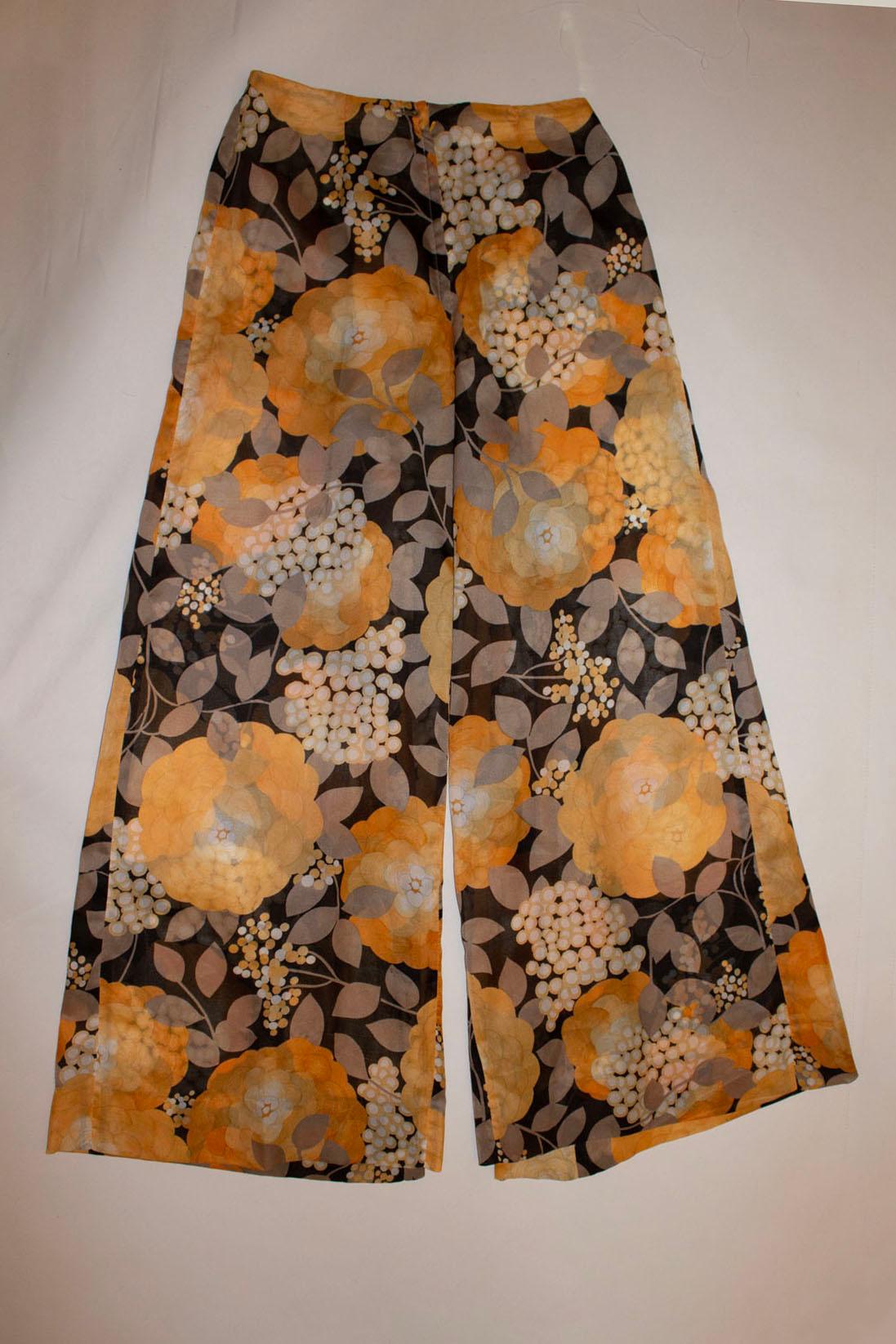 Vintage Silk Palazzo Pants for Bonwit Teller For Sale 1