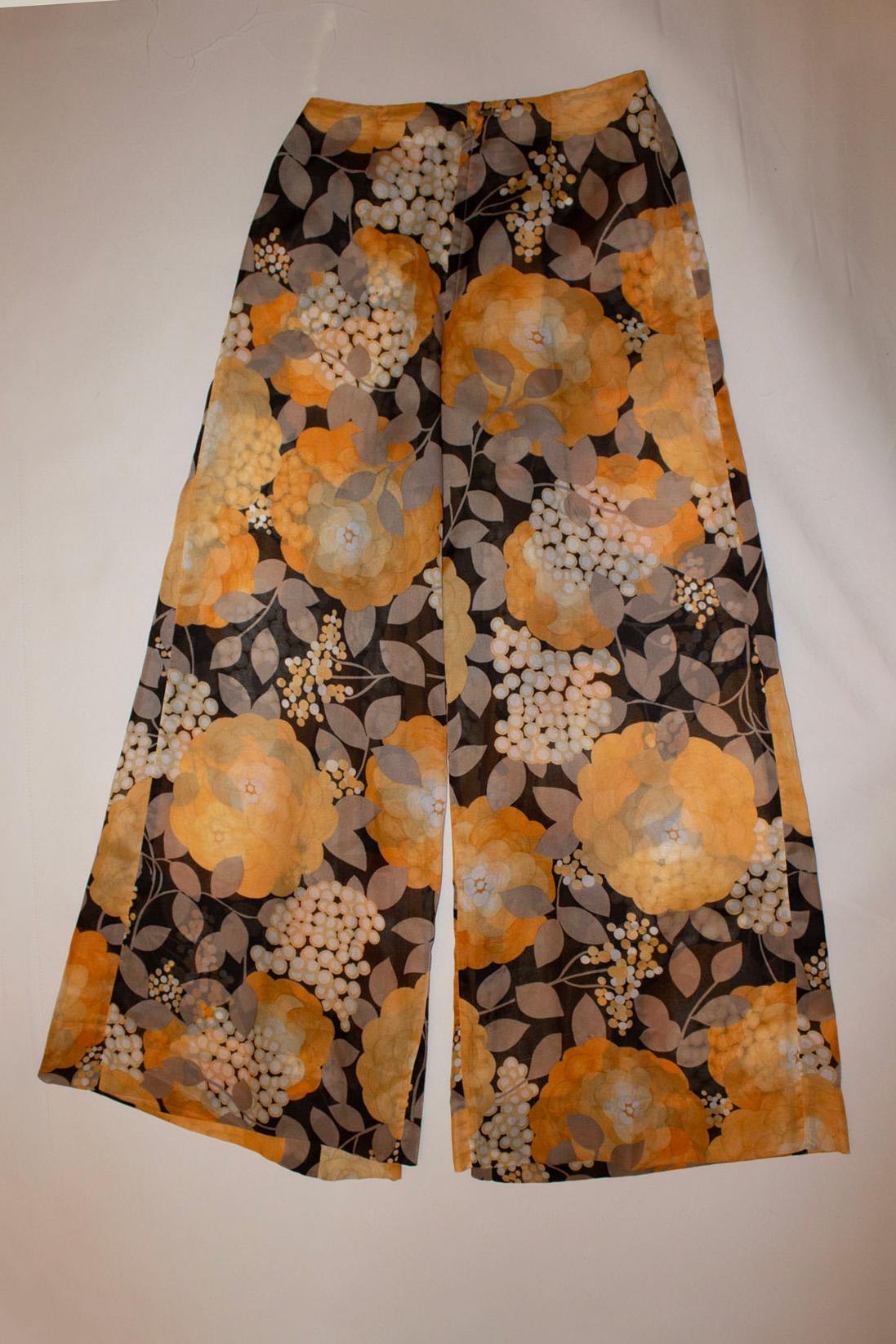 Vintage Silk Palazzo Pants for Bonwit Teller For Sale 2