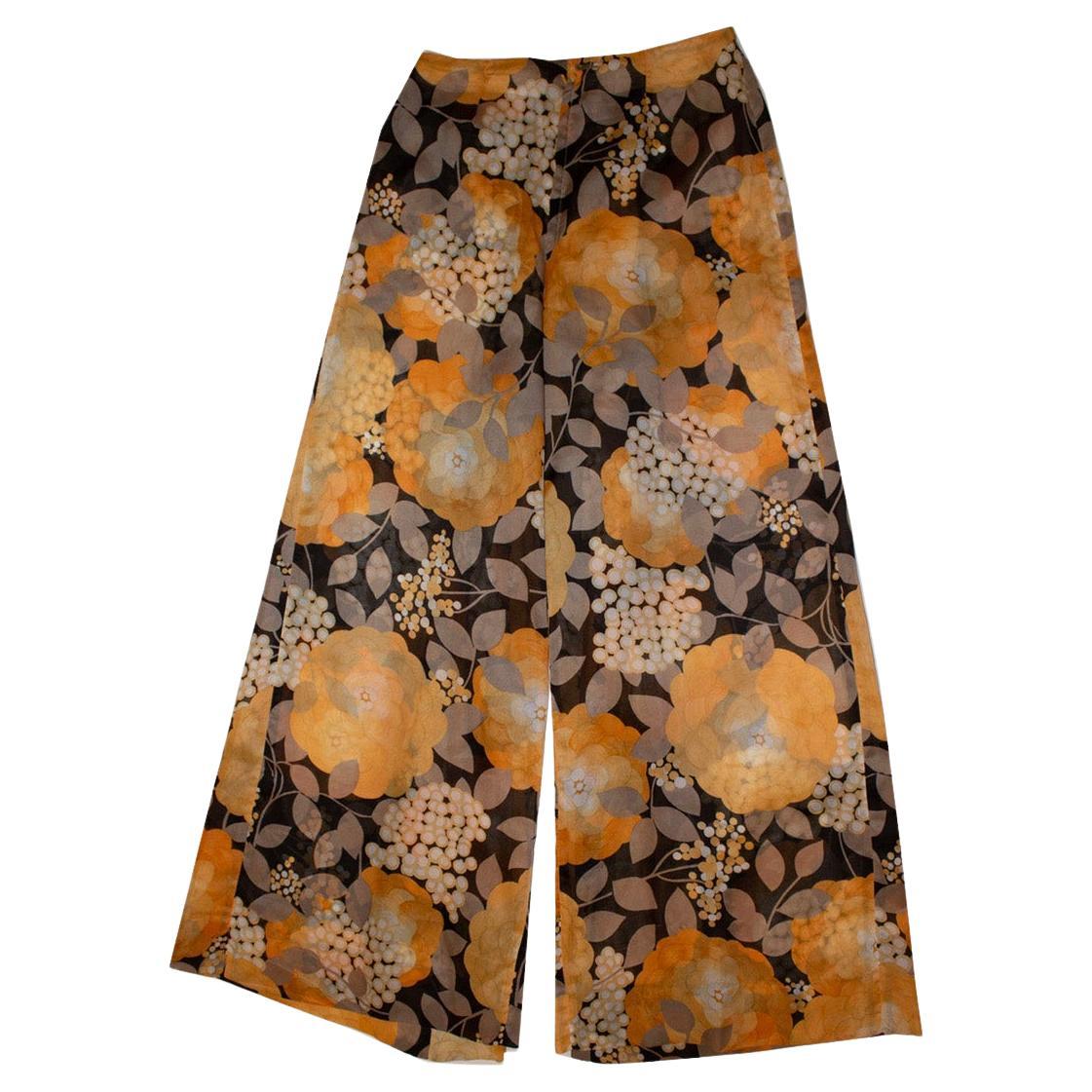 Vintage Silk Palazzo Pants for Bonwit Teller For Sale